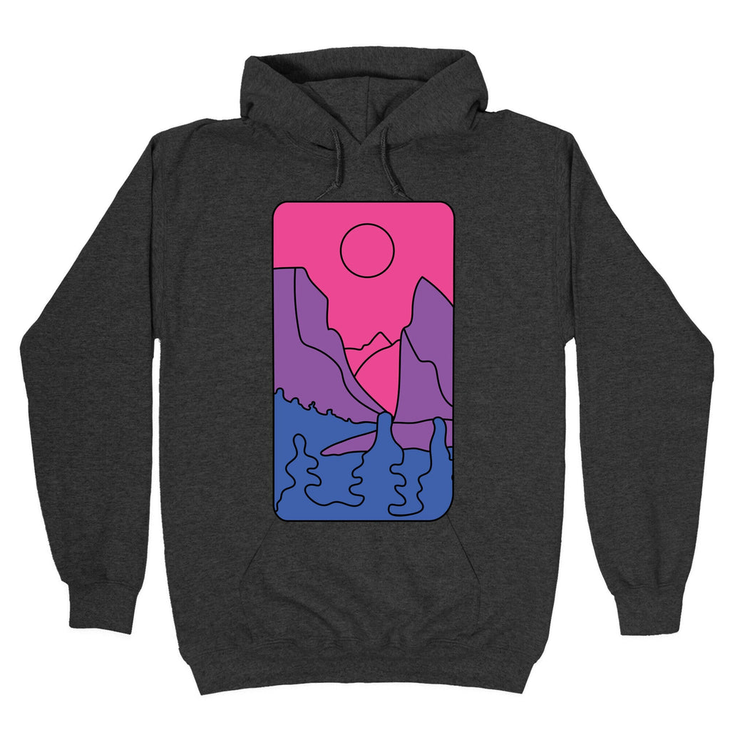 Groovy Pride Flag Landscapes: Bi Flag Hoodie T-Shirts, Sweatshirt | PureTeeCo.com (Image 3)