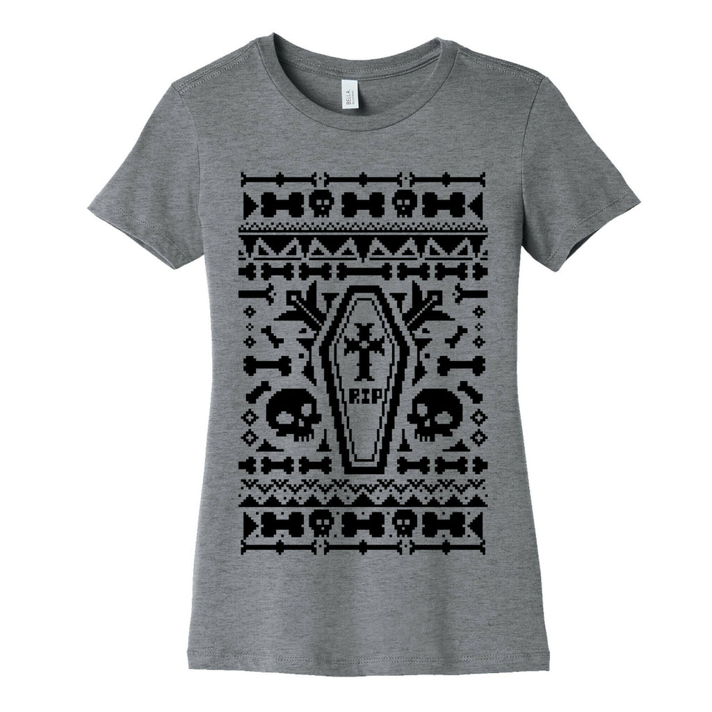 Coffins and Skulls Ugly Sweater Women's Cotton Tee Hoodie, Sweatshirt | PureTeeCo.com (Image 2)