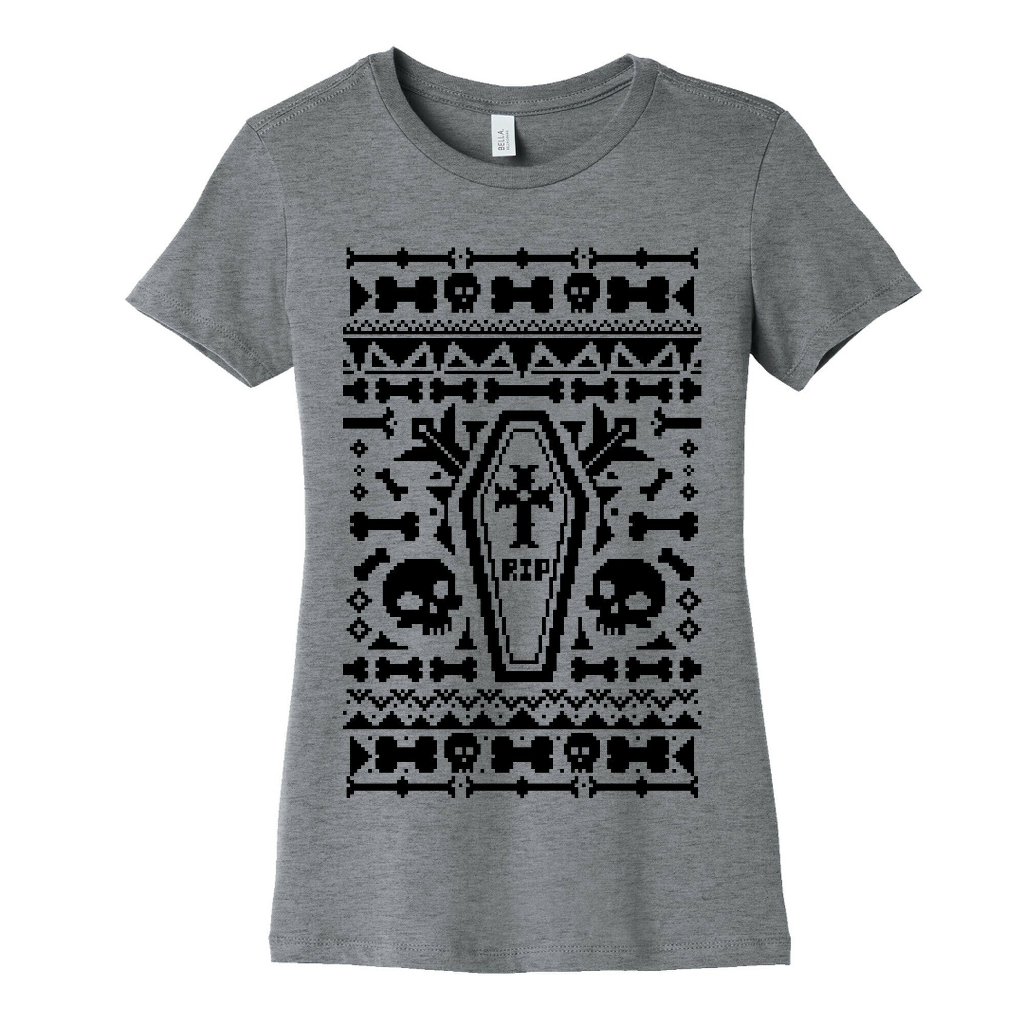 Coffins and Skulls Ugly Sweater Women's Cotton Tee Hoodie, Sweatshirt | PureTeeCo.com (Image 2)