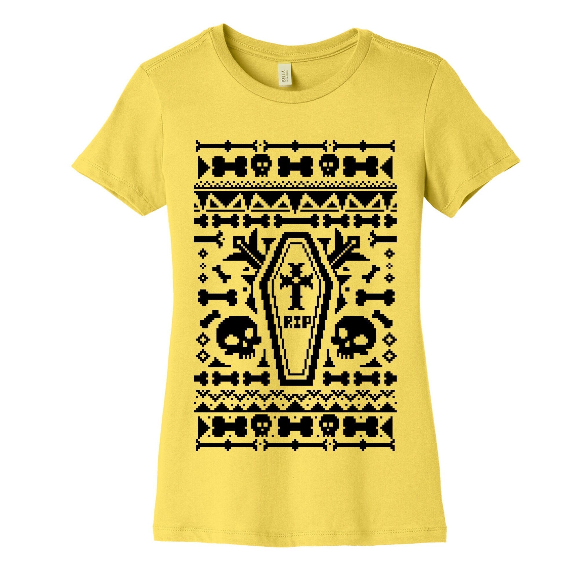 Coffins and Skulls Ugly Sweater Women's Cotton Tee Hoodie, Sweatshirt | PureTeeCo.com (Image 3)