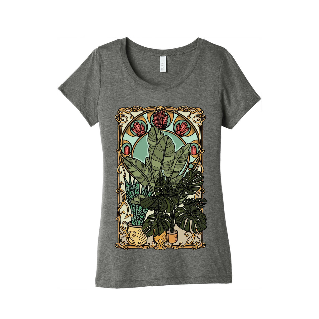 Art Nouveau House Plants Women's Triblend Tee Hoodie, Sweatshirt | PureTeeCo.com