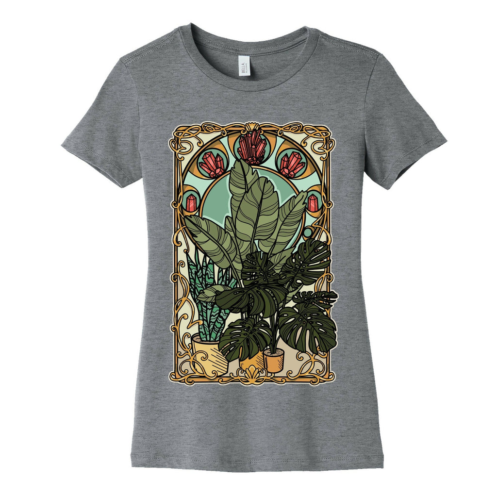 Art Nouveau House Plants Women's Cotton Tee Hoodie, Sweatshirt | PureTeeCo.com (Image 5)