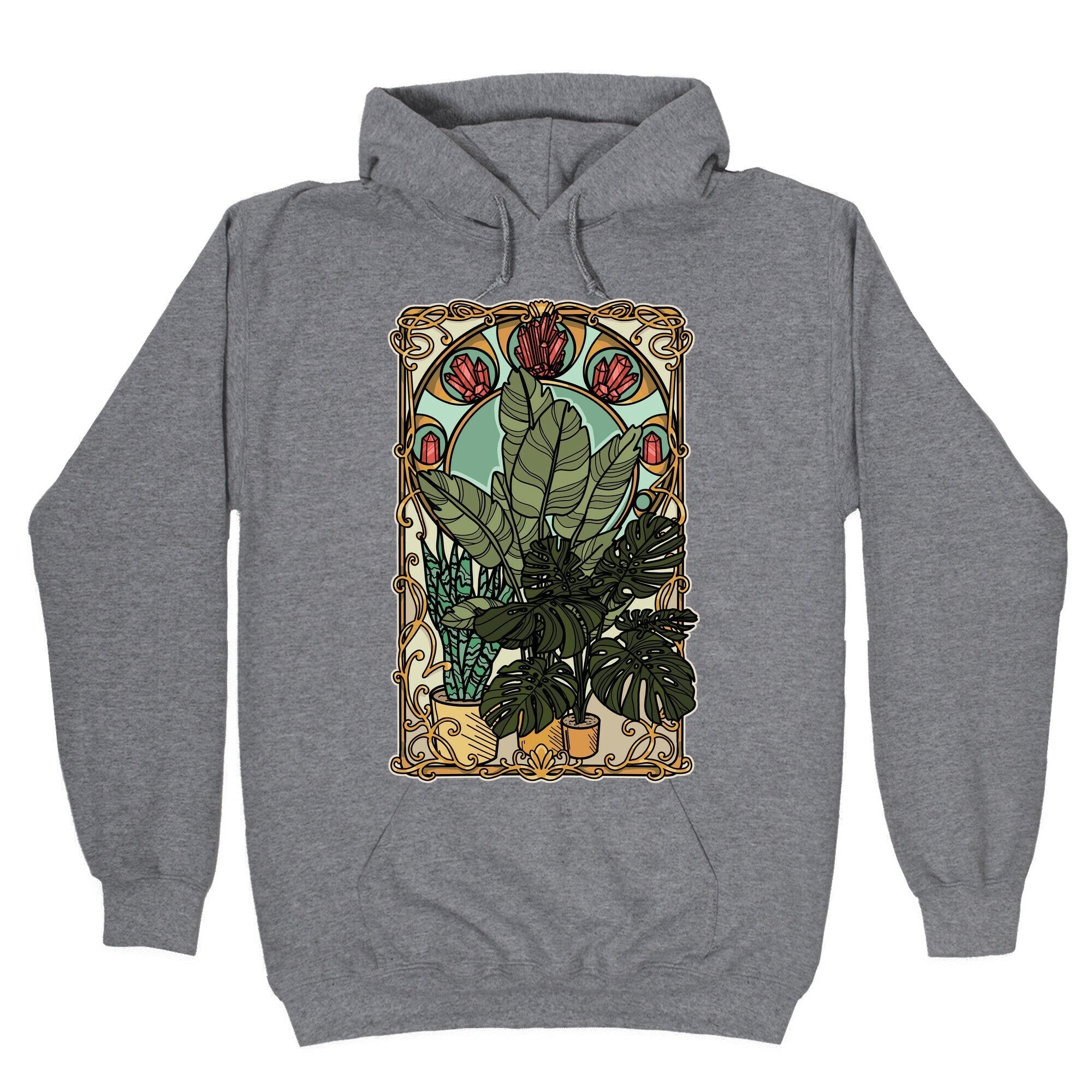Art Nouveau House Plants Hoodie T-Shirts, Sweatshirt | PureTeeCo.com (Image 1)