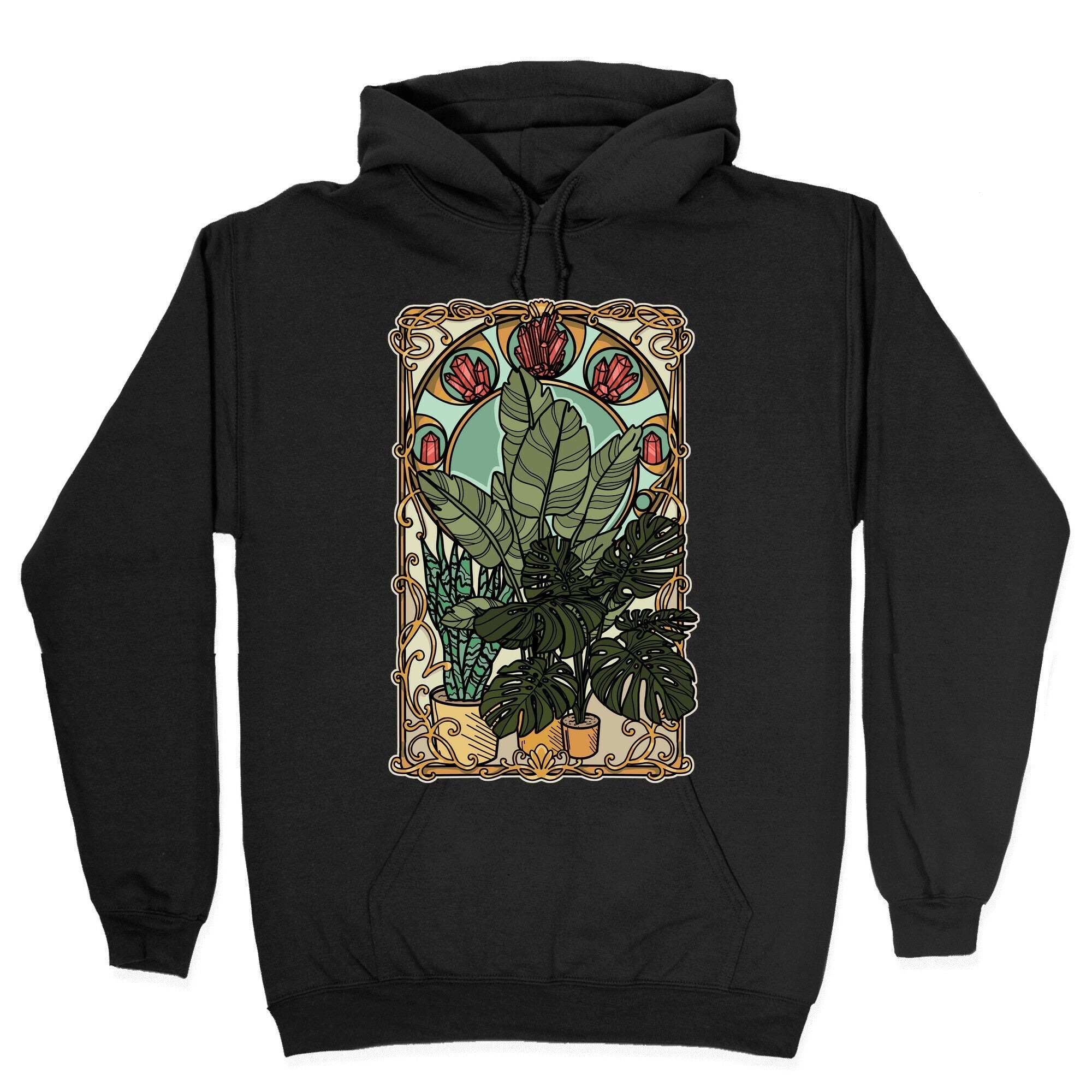 Art Nouveau House Plants Hoodie T-Shirts, Sweatshirt | PureTeeCo.com (Image 2)