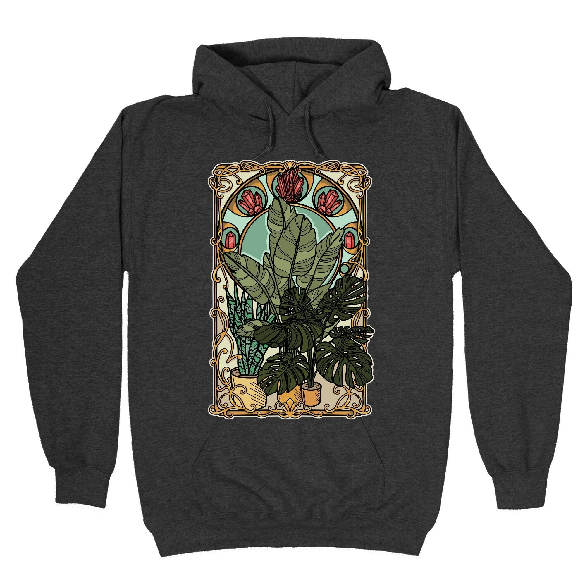 Art Nouveau House Plants Hoodie T-Shirts, Sweatshirt | PureTeeCo.com (Image 3)