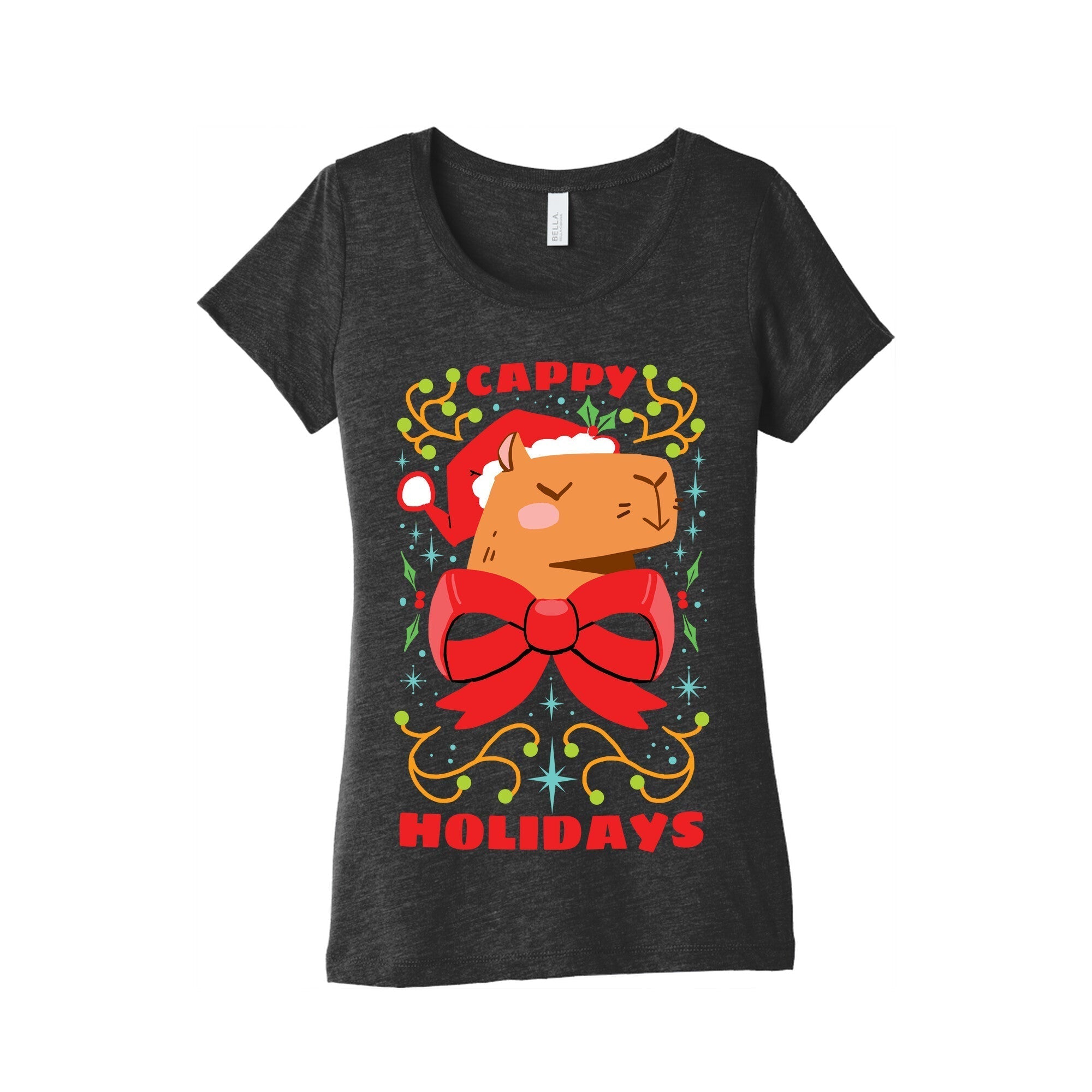 Cappy Holidays Women's Triblend Tee Hoodie, Sweatshirt | PureTeeCo.com (Image 2)