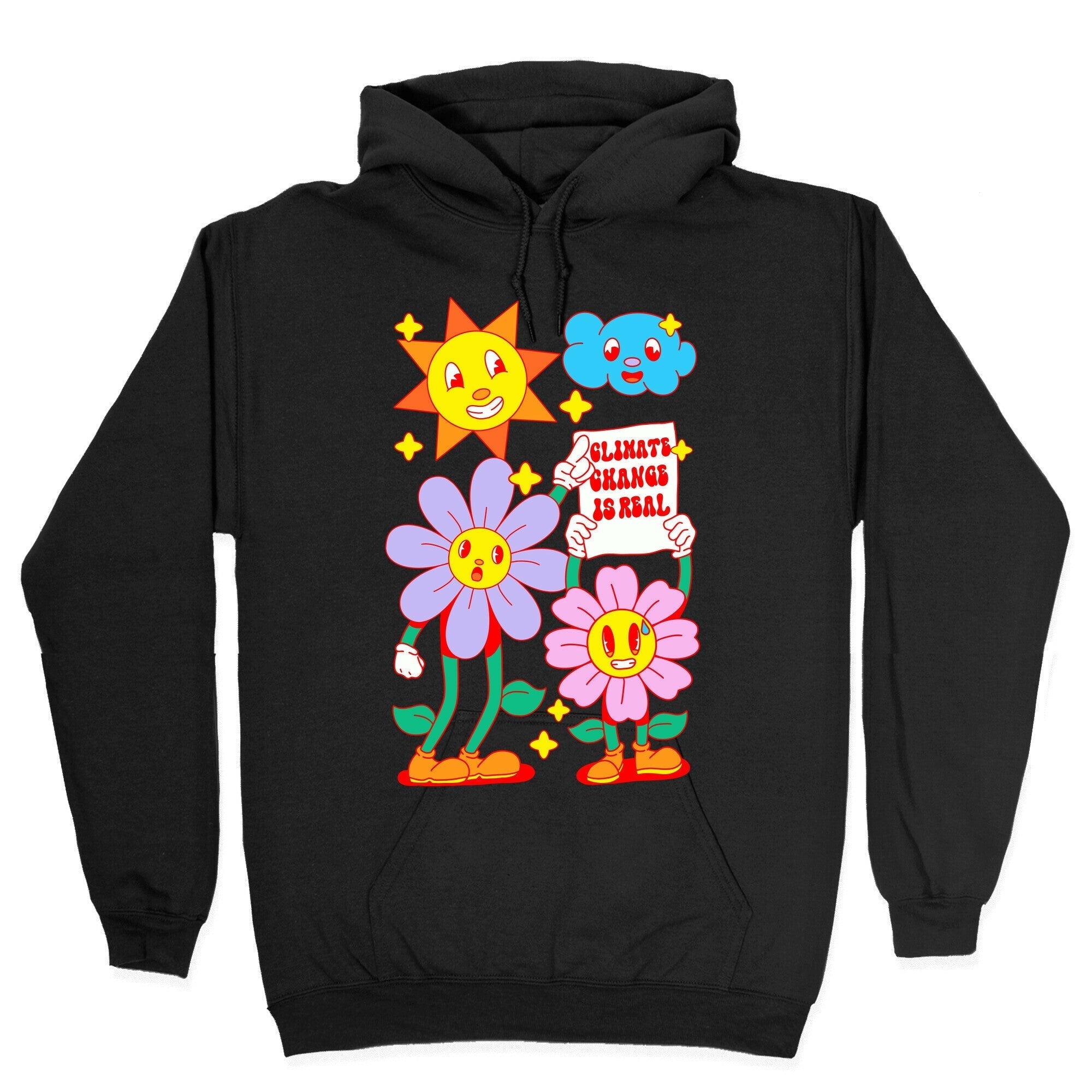 Climate Change Is Real Cartoon Hoodie T-Shirts, Sweatshirt | PureTeeCo.com (Image 2)