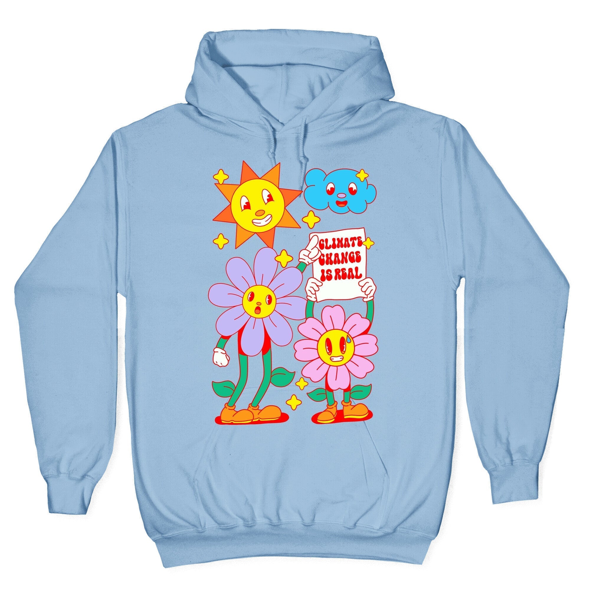 Climate Change Is Real Cartoon Hoodie T-Shirts, Sweatshirt | PureTeeCo.com (Image 4)