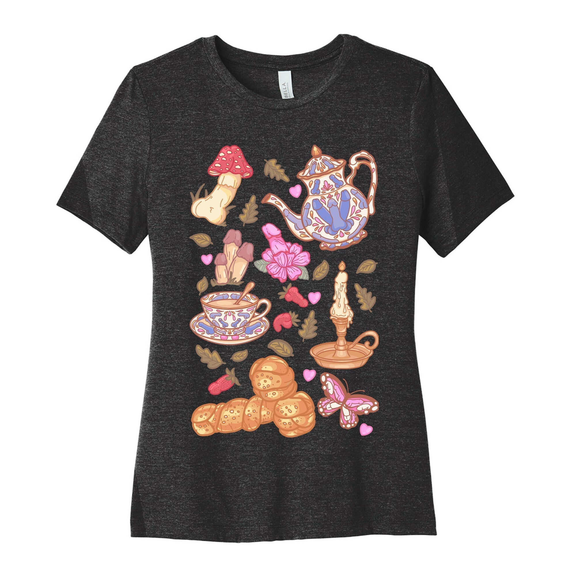 Cottagecore Peens Pattern Women's Cotton Tee Hoodie, Sweatshirt | PureTeeCo.com (Image 1)