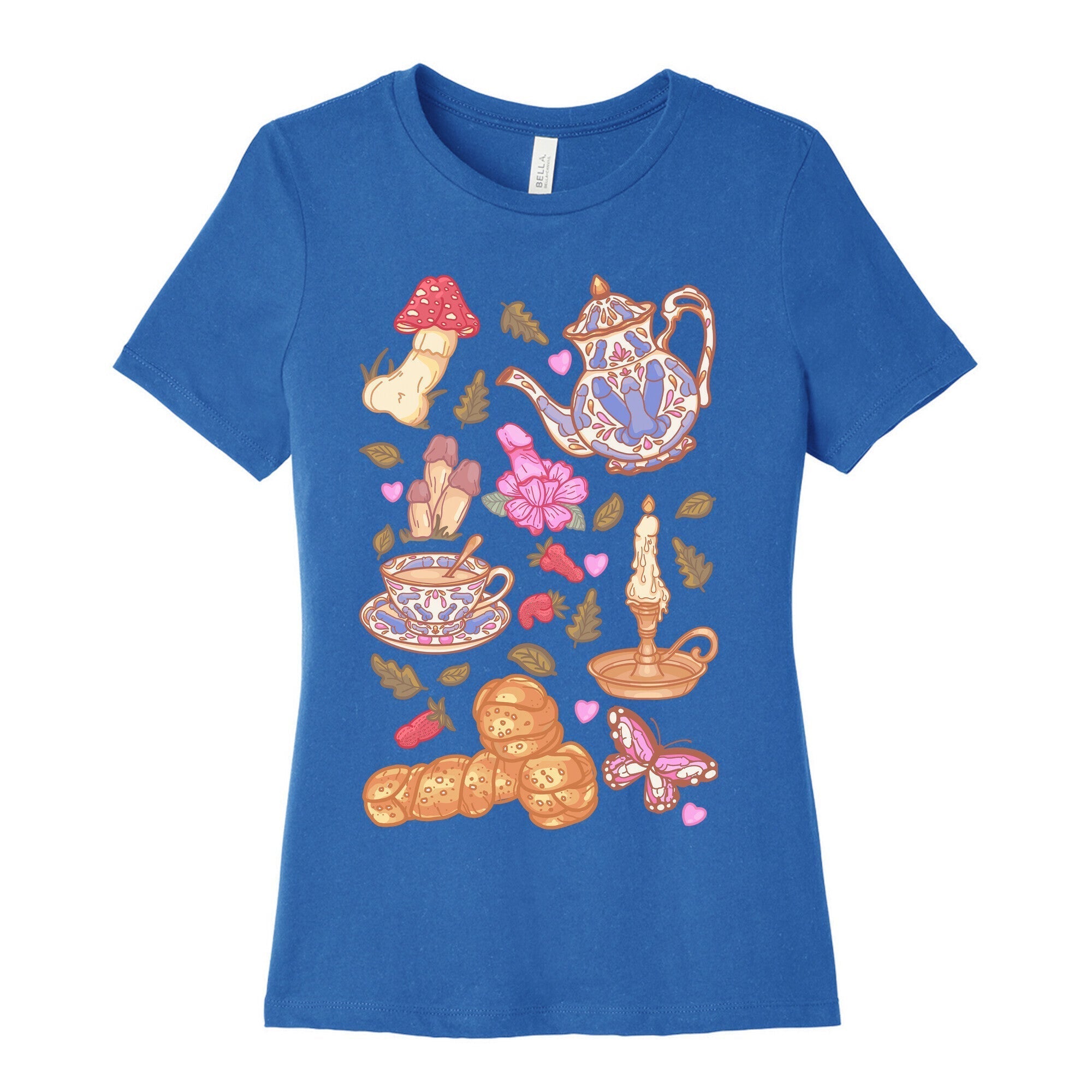 Cottagecore Peens Pattern Women's Cotton Tee Hoodie, Sweatshirt | PureTeeCo.com (Image 3)