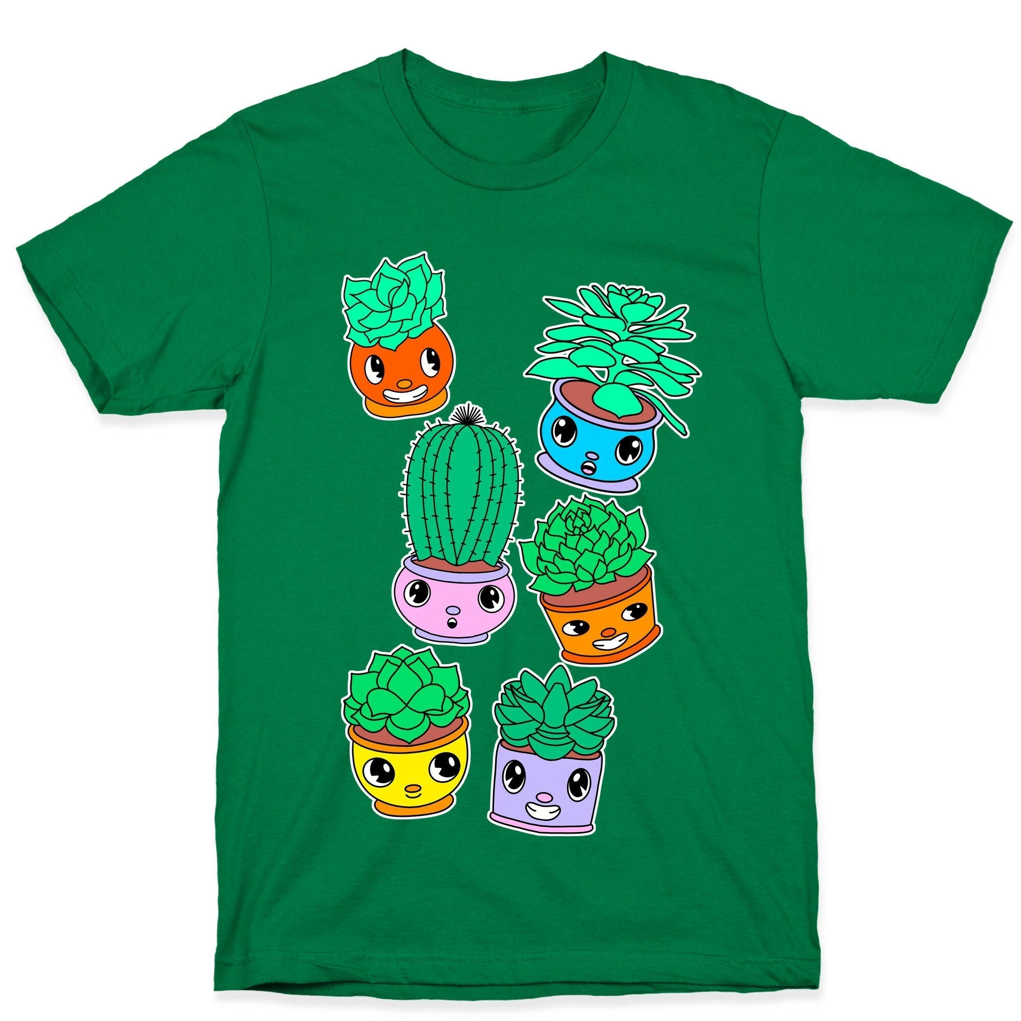Cute Cartoon Succulents T-Shirt Hoodie, Sweatshirt | PureTeeCo.com (Image 3)