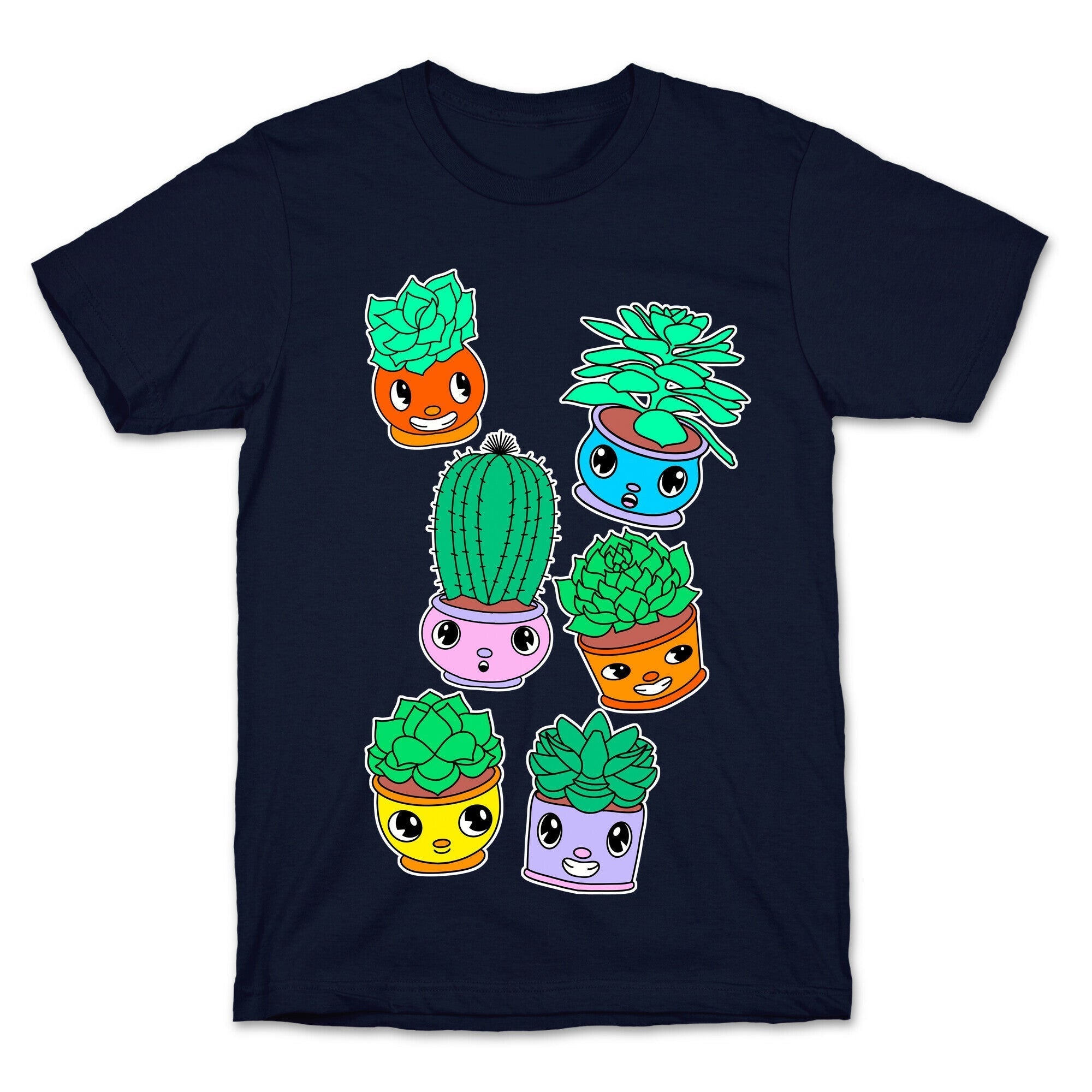 Cute Cartoon Succulents T-Shirt Hoodie, Sweatshirt | PureTeeCo.com (Image 4)