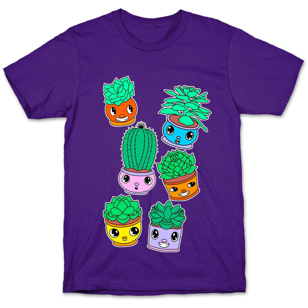 Cute Cartoon Succulents T-Shirt Hoodie, Sweatshirt | PureTeeCo.com (Image 5)