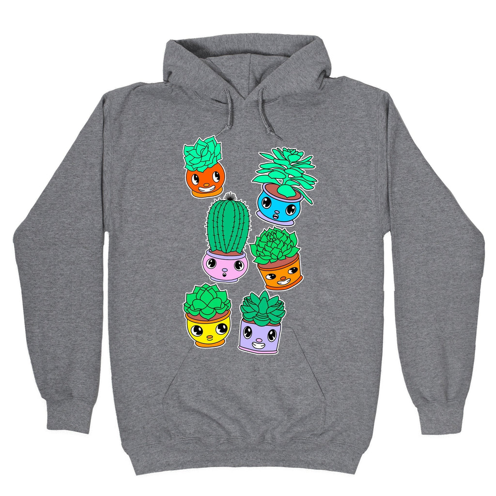 Cute Cartoon Succulents Hoodie T-Shirts, Sweatshirt | PureTeeCo.com (Image 1)