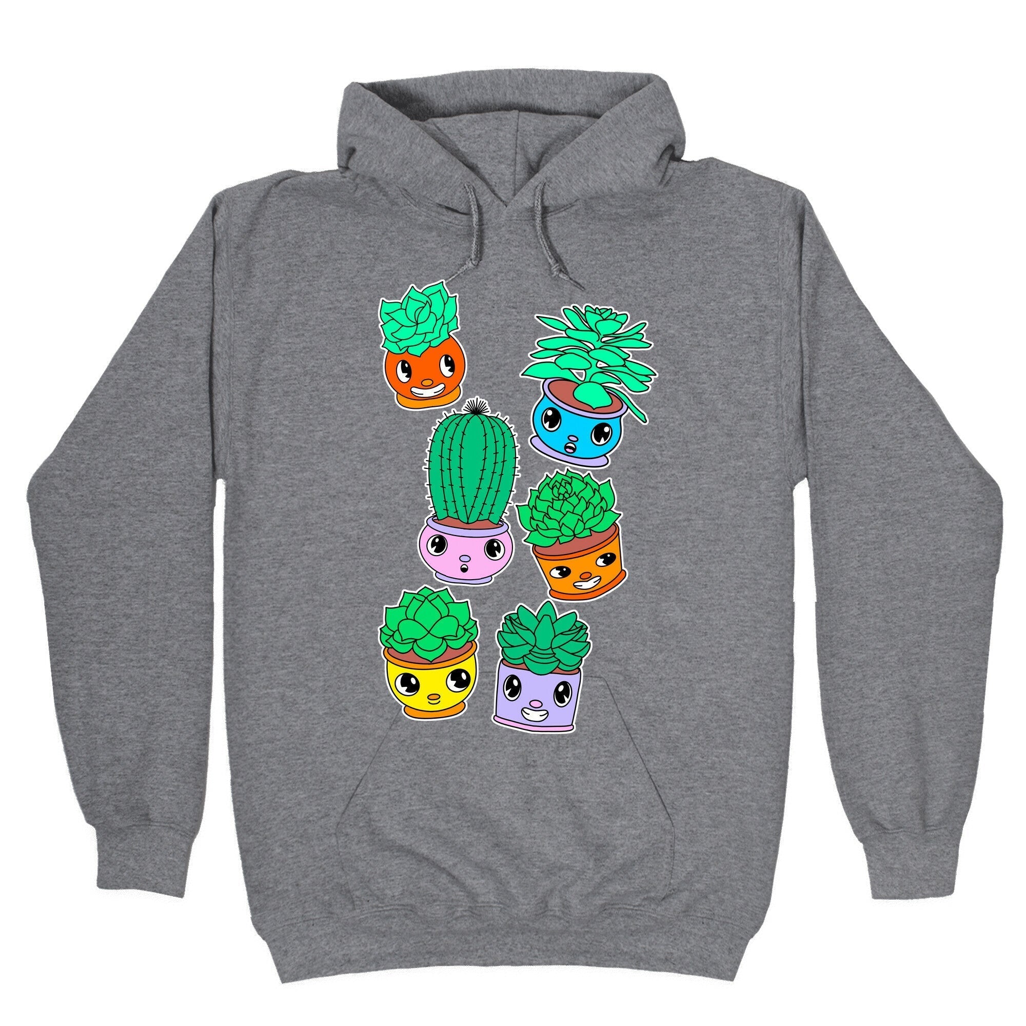 Cute Cartoon Succulents Hoodie T-Shirts, Sweatshirt | PureTeeCo.com (Image 1)