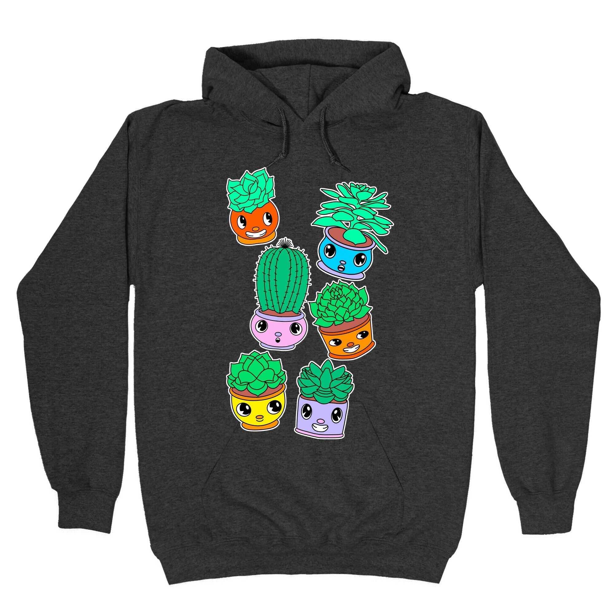 Cute Cartoon Succulents Hoodie T-Shirts, Sweatshirt | PureTeeCo.com (Image 3)