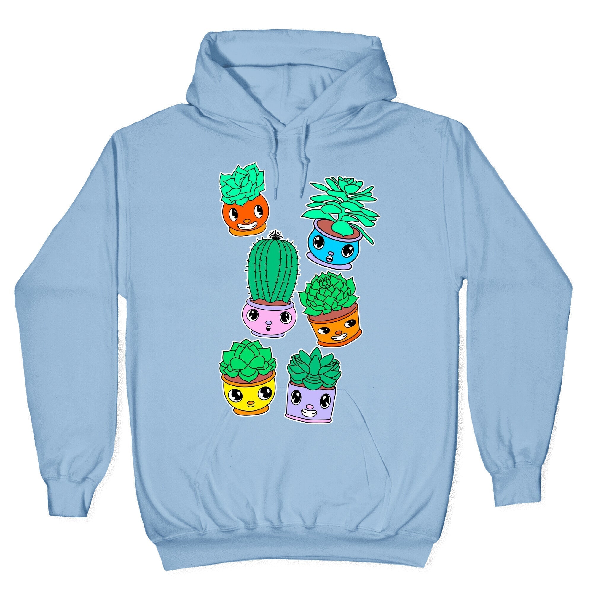 Cute Cartoon Succulents Hoodie T-Shirts, Sweatshirt | PureTeeCo.com (Image 4)