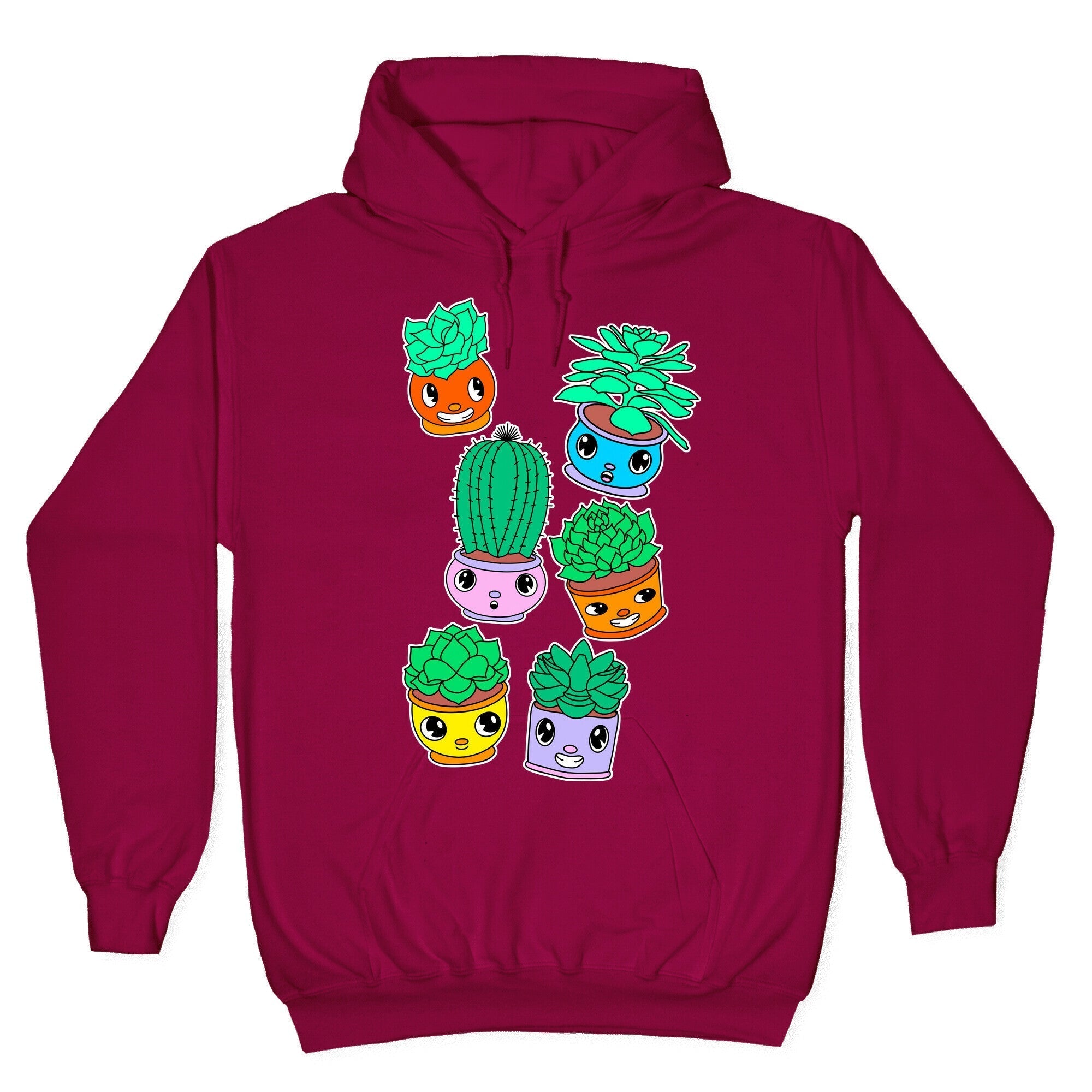 Cute Cartoon Succulents Hoodie T-Shirts, Sweatshirt | PureTeeCo.com (Image 5)