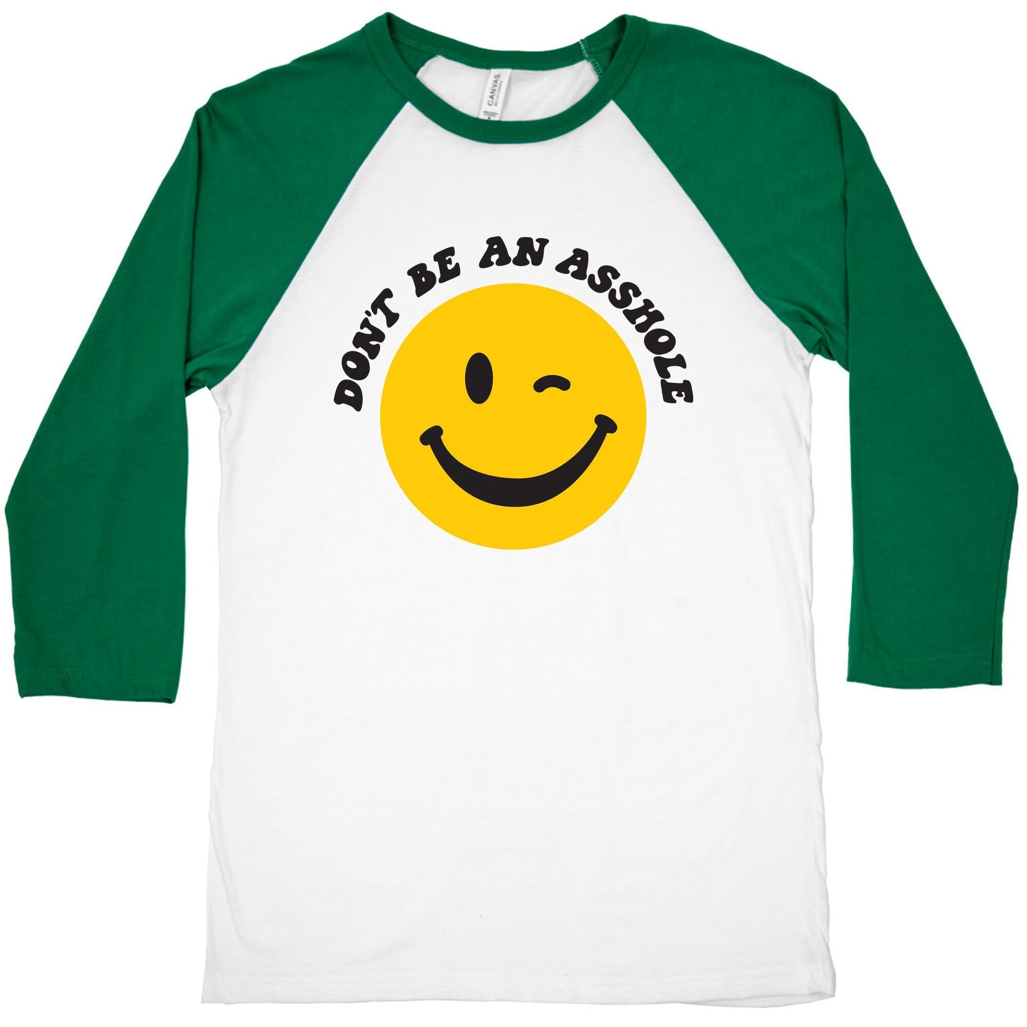Don't Be An Asshole Winking Smiley Baseball Tee Hoodie, Sweatshirt | PureTeeCo.com (Image 2)