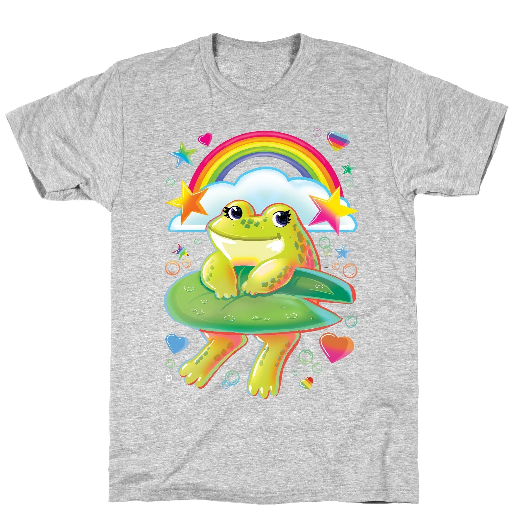 90's Rainbow Frog T-Shirt Hoodie, Sweatshirt | PureTeeCo.com (Image 4)