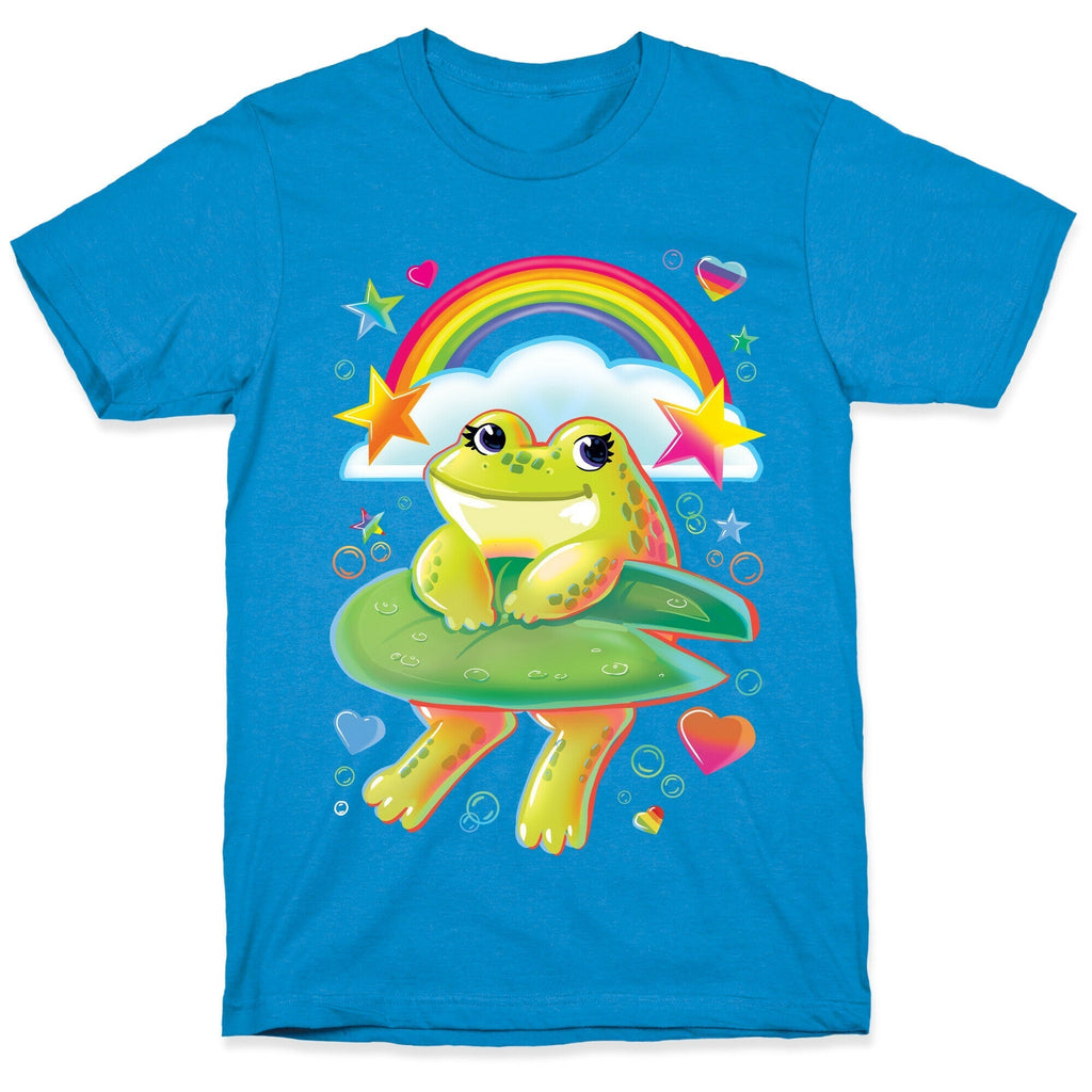 90's Rainbow Frog T-Shirt Hoodie, Sweatshirt | PureTeeCo.com (Image 1)