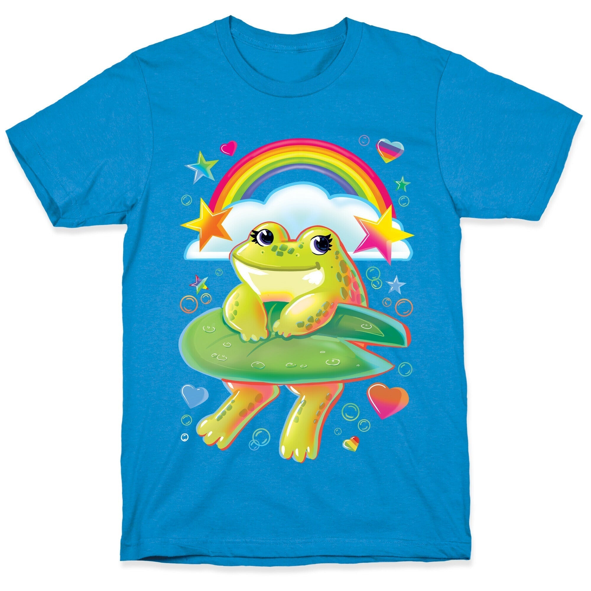 90's Rainbow Frog T-Shirt Hoodie, Sweatshirt | PureTeeCo.com (Image 1)
