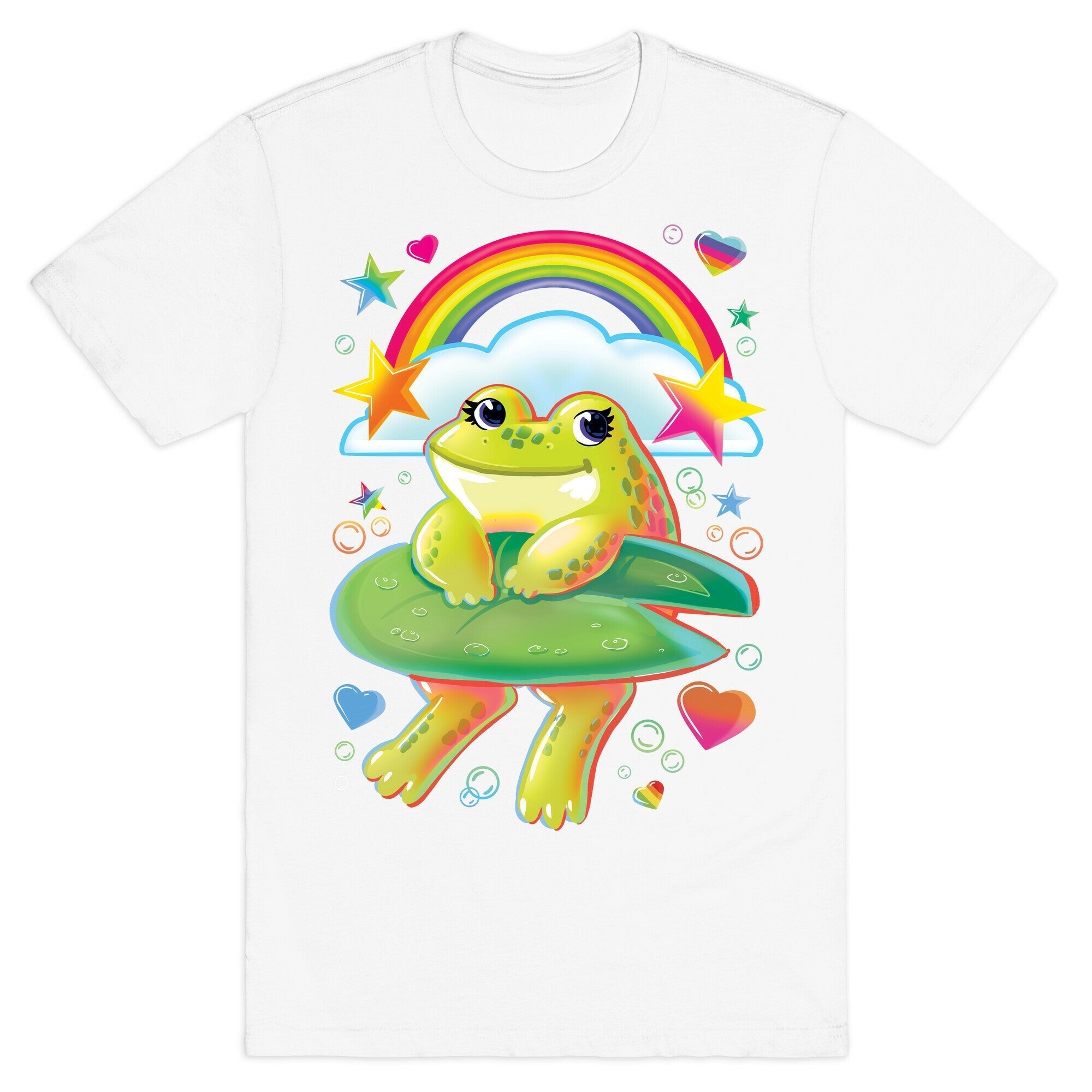 90's Rainbow Frog T-Shirt Hoodie, Sweatshirt | PureTeeCo.com (Image 2)
