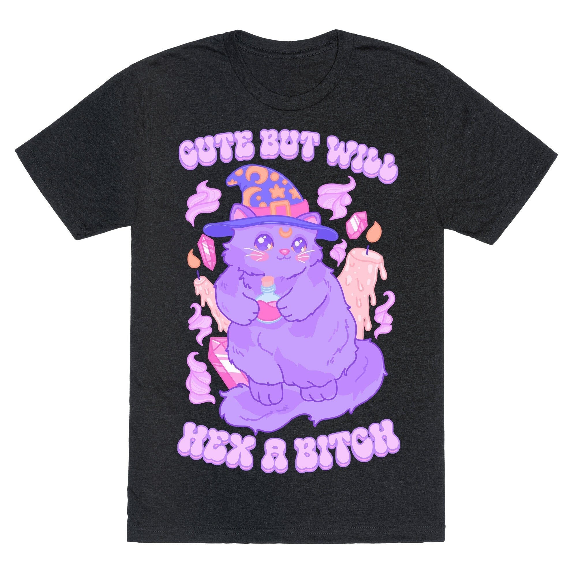 Cute But Will Hex a Bitch Cat Unisex Triblend Tee Hoodie, Sweatshirt | PureTeeCo.com (Image 1)