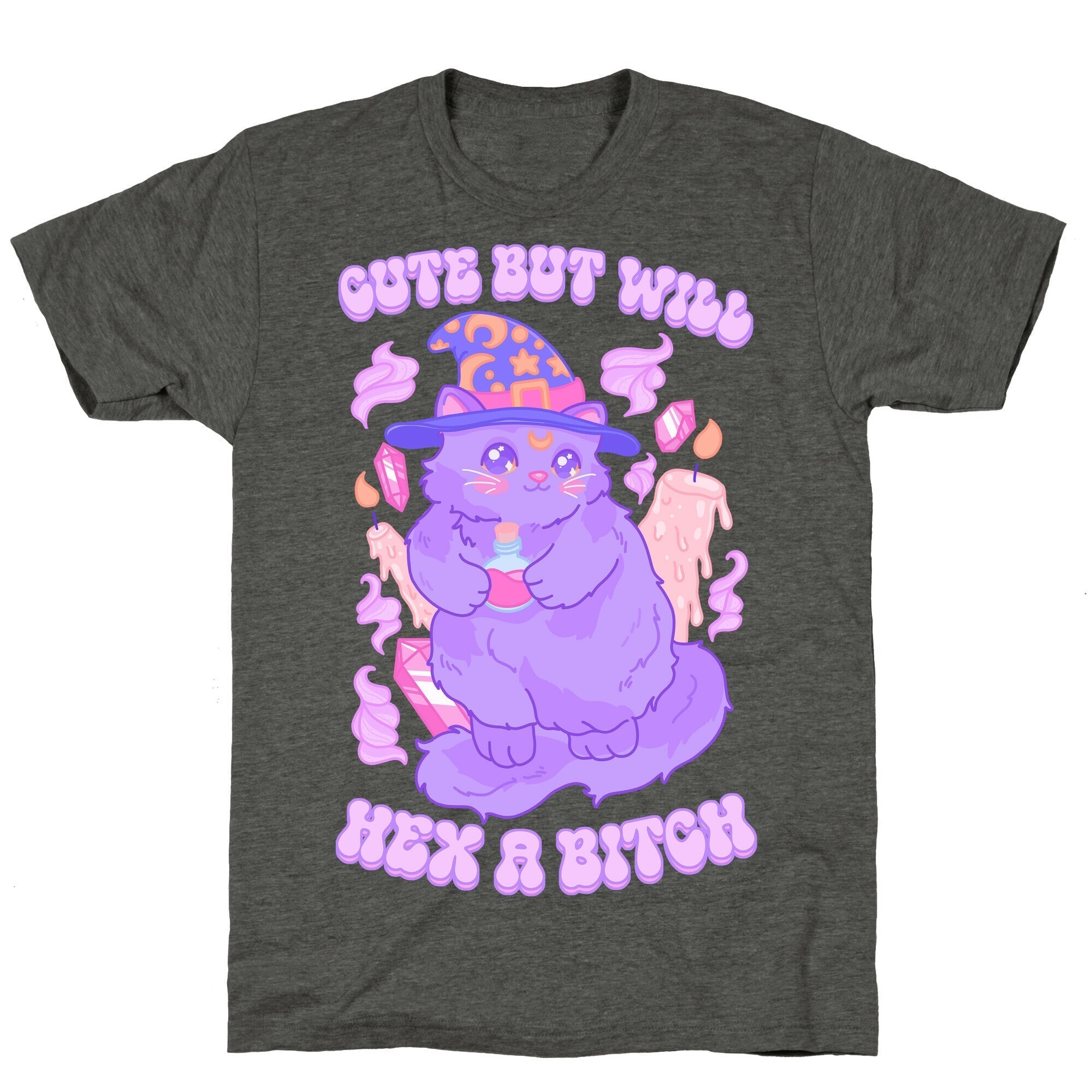 Cute But Will Hex a Bitch Cat Unisex Triblend Tee Hoodie, Sweatshirt | PureTeeCo.com (Image 3)
