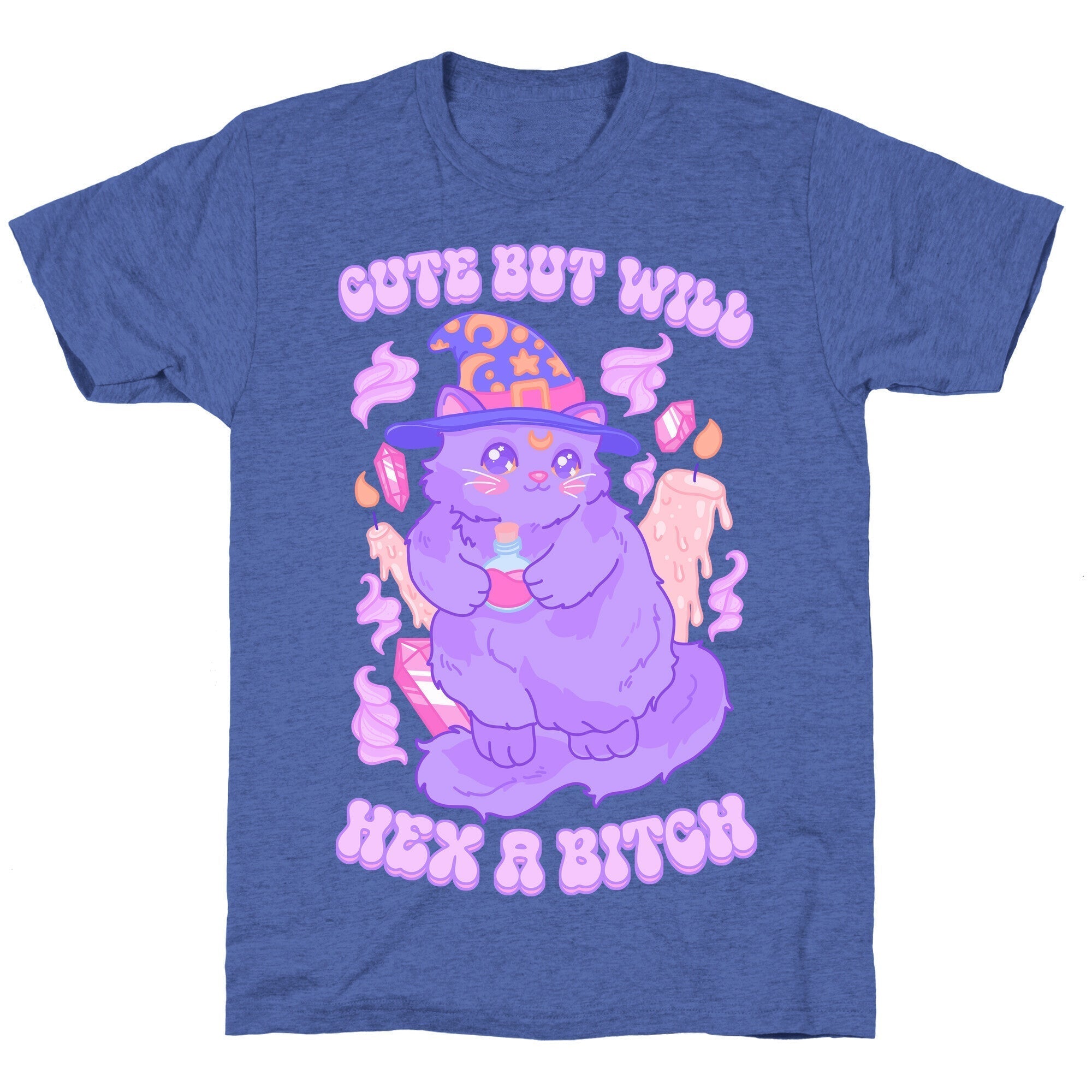 Cute But Will Hex a Bitch Cat Unisex Triblend Tee Hoodie, Sweatshirt | PureTeeCo.com (Image 5)