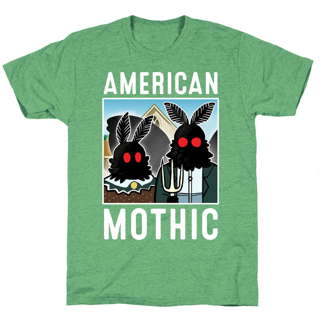 American Mothic Unisex Triblend Tee Hoodie, Sweatshirt | PureTeeCo.com (Image 2)