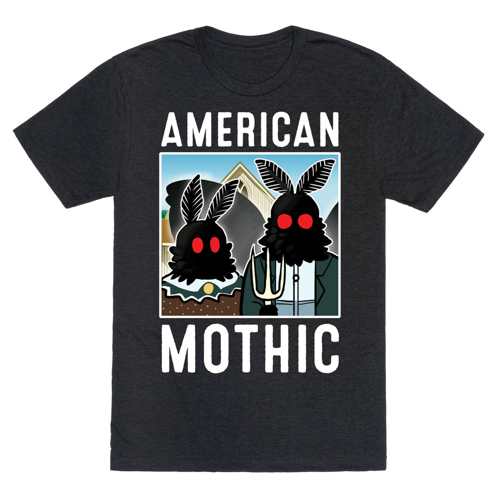 American Mothic Unisex Triblend Tee Hoodie, Sweatshirt | PureTeeCo.com (Image 1)