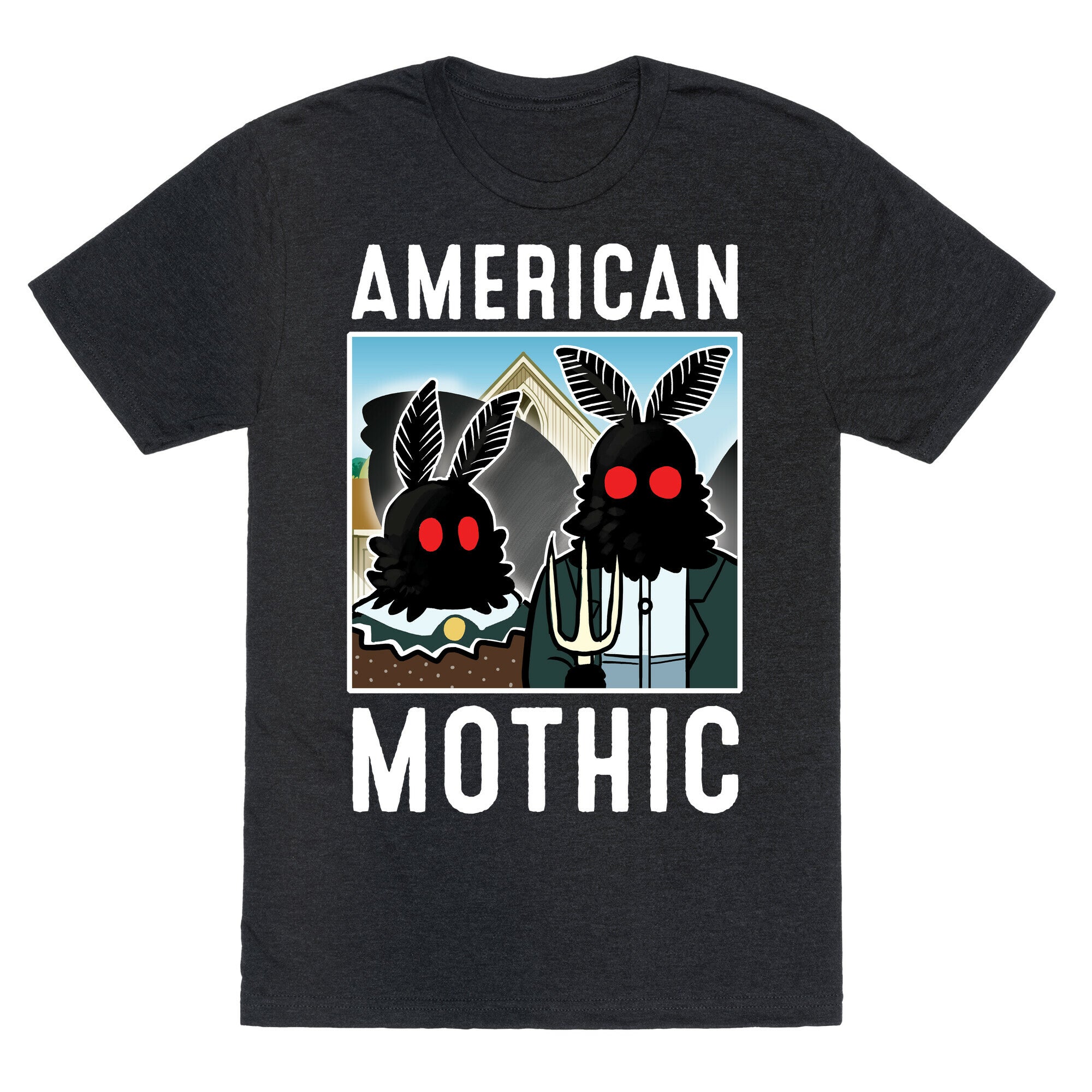 American Mothic Unisex Triblend Tee Hoodie, Sweatshirt | PureTeeCo.com (Image 1)