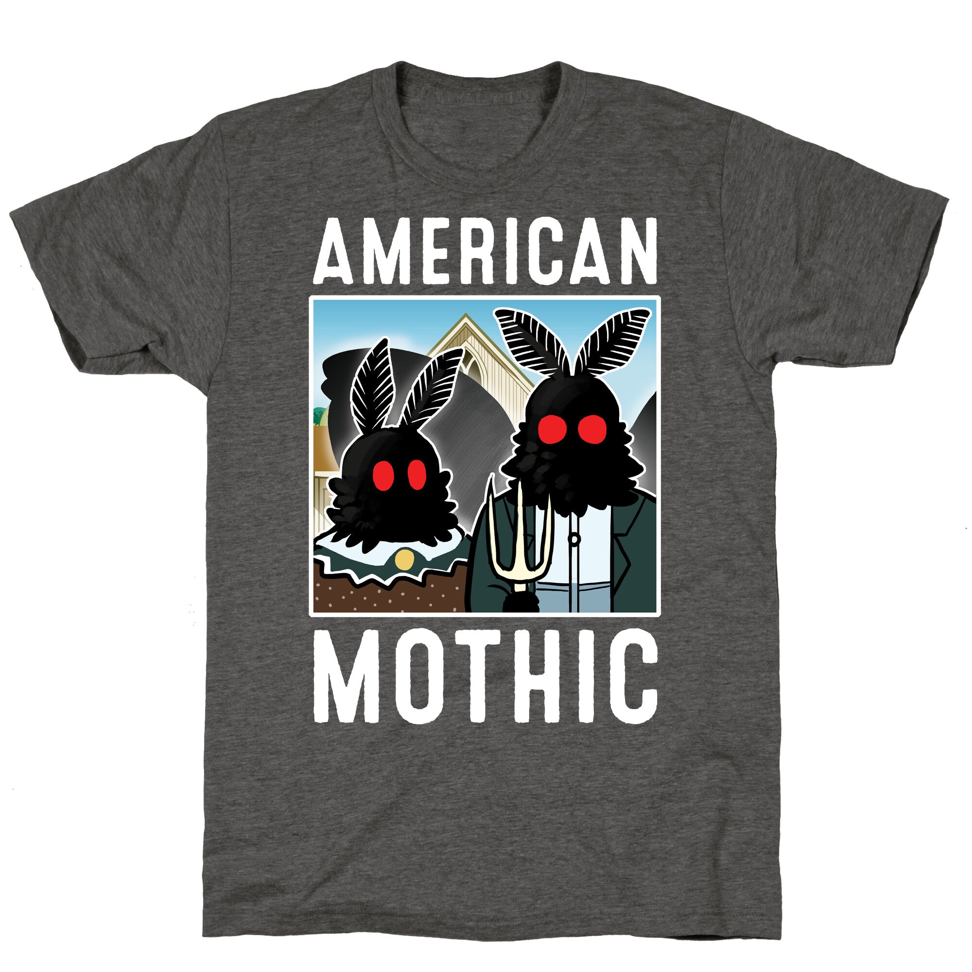 American Mothic Unisex Triblend Tee Hoodie, Sweatshirt | PureTeeCo.com (Image 3)