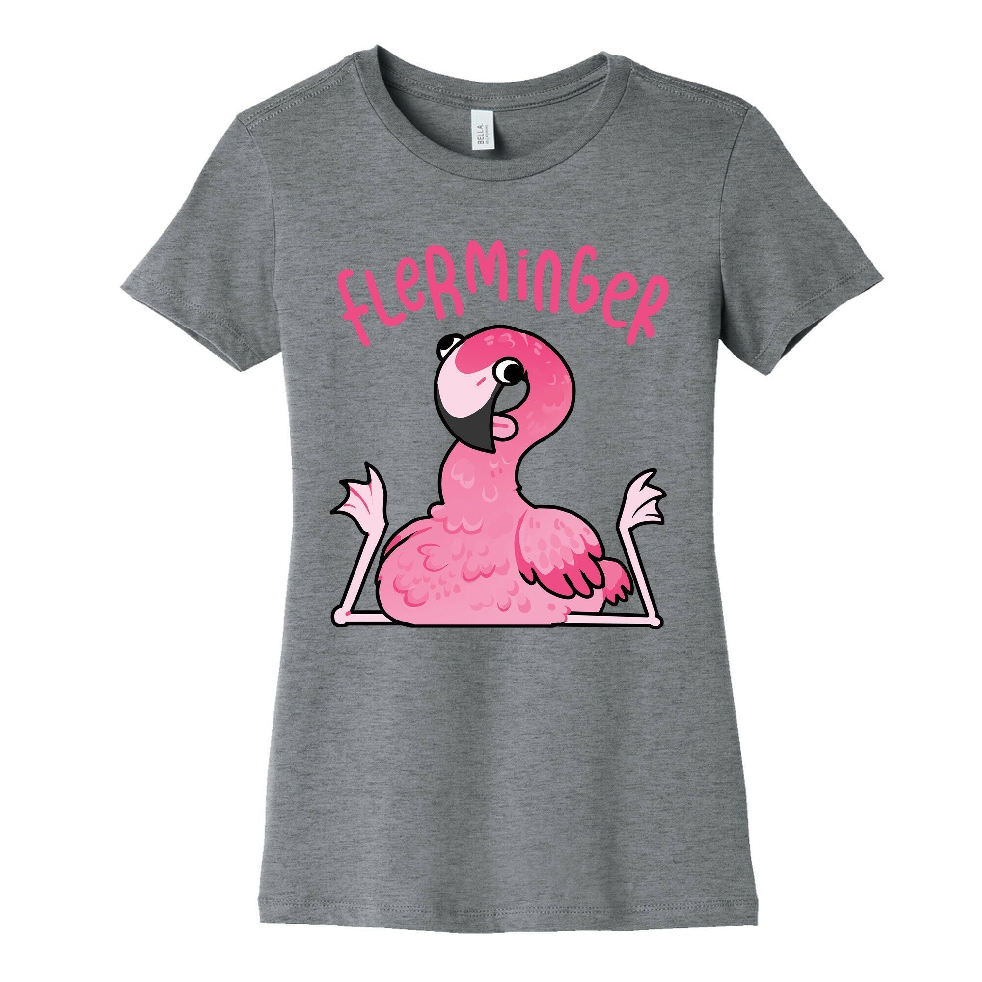 Derpy Flamingo Flerminger Women's Cotton Tee Hoodie, Sweatshirt | PureTeeCo.com (Image 1)
