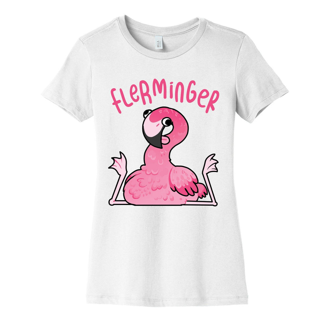 Derpy Flamingo Flerminger Women's Cotton Tee Hoodie, Sweatshirt | PureTeeCo.com (Image 3)