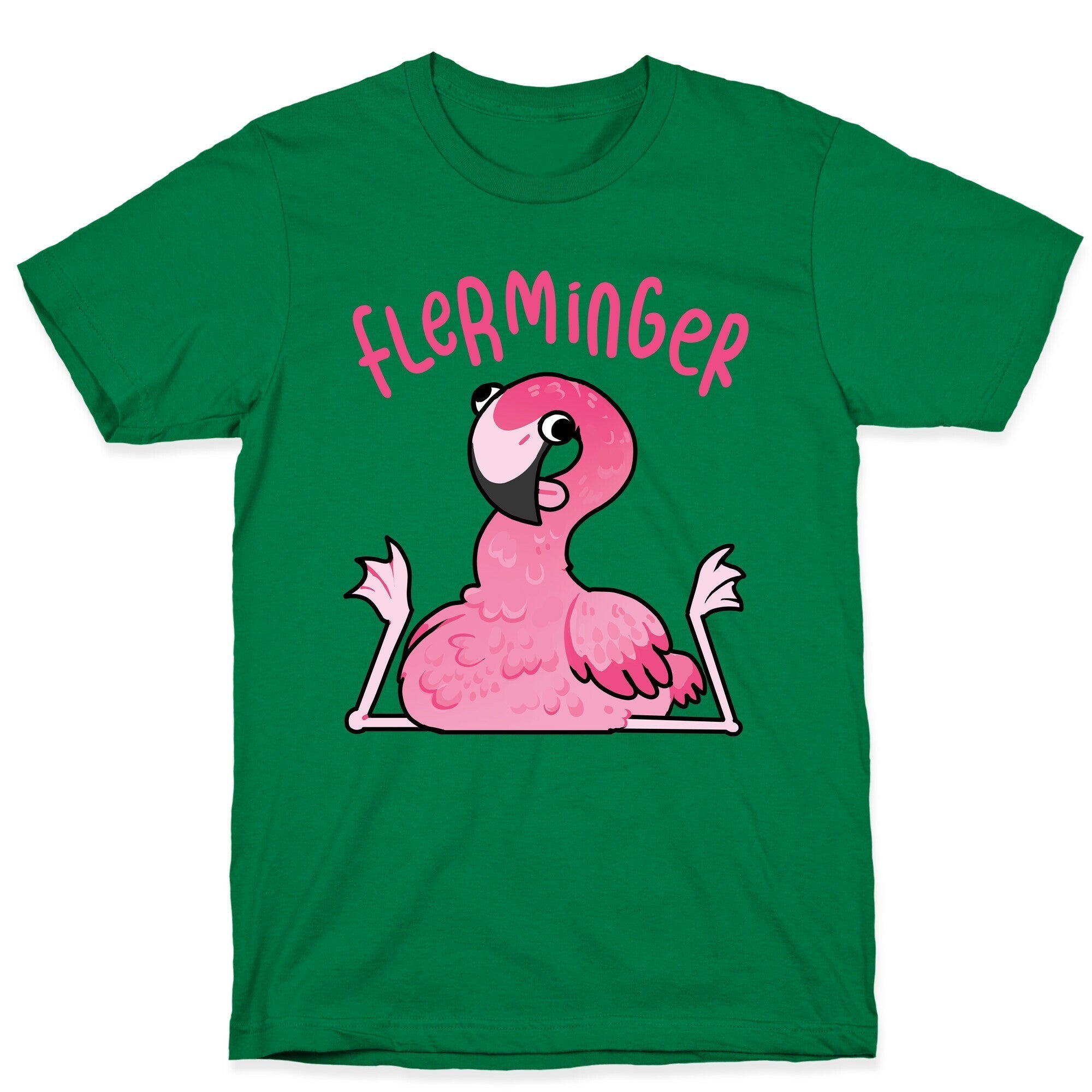 Derpy Flamingo Flerminger T-Shirt Hoodie, Sweatshirt | PureTeeCo.com (Image 4)