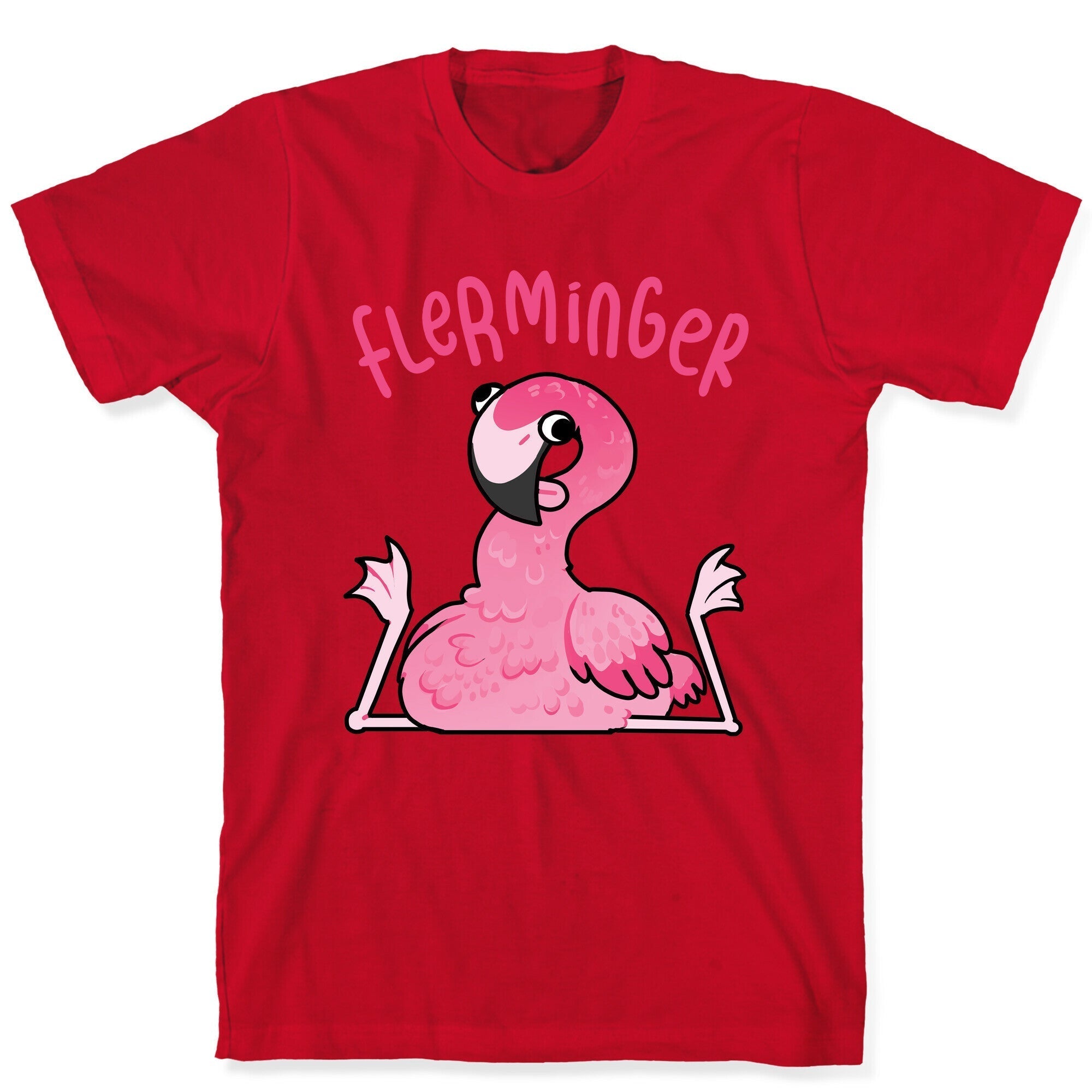 Derpy Flamingo Flerminger T-Shirt Hoodie, Sweatshirt | PureTeeCo.com (Image 5)