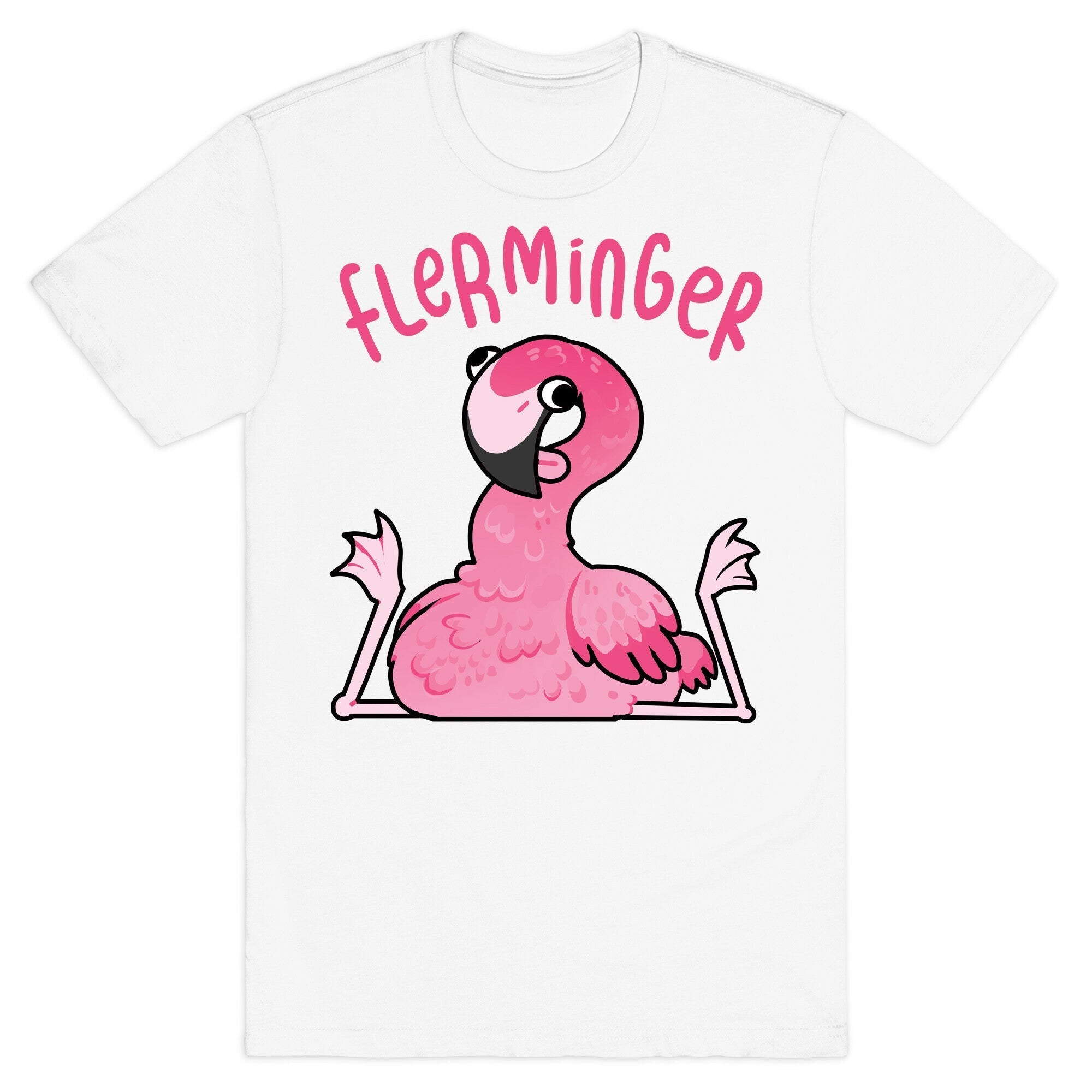 Derpy Flamingo Flerminger T-Shirt Hoodie, Sweatshirt | PureTeeCo.com (Image 2)