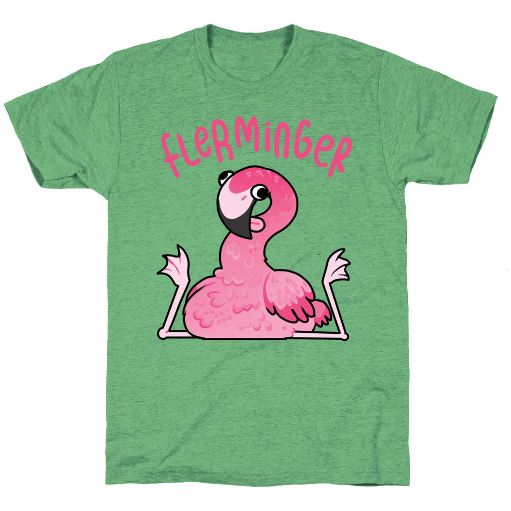 Derpy Flamingo Flerminger Unisex Triblend Tee Hoodie, Sweatshirt | PureTeeCo.com (Image 1)