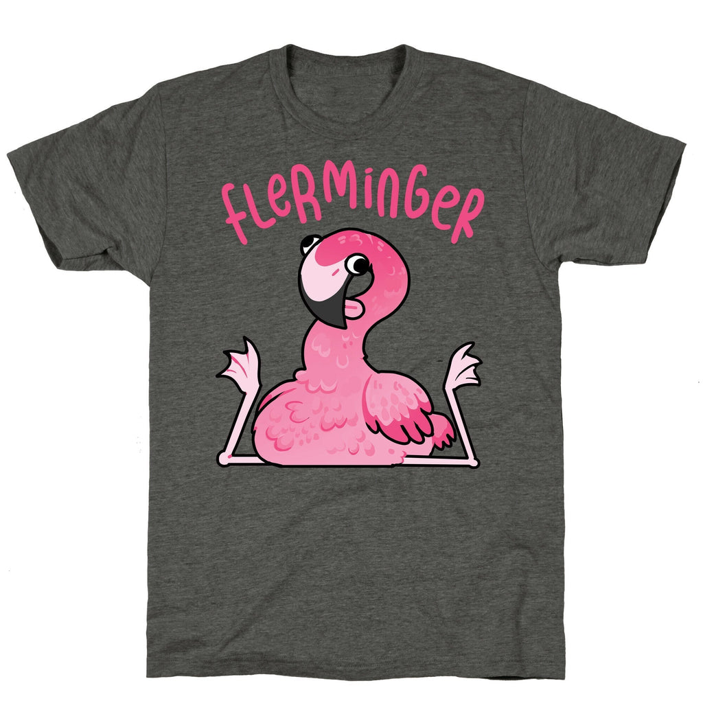 Derpy Flamingo Flerminger Unisex Triblend Tee Hoodie, Sweatshirt | PureTeeCo.com (Image 2)