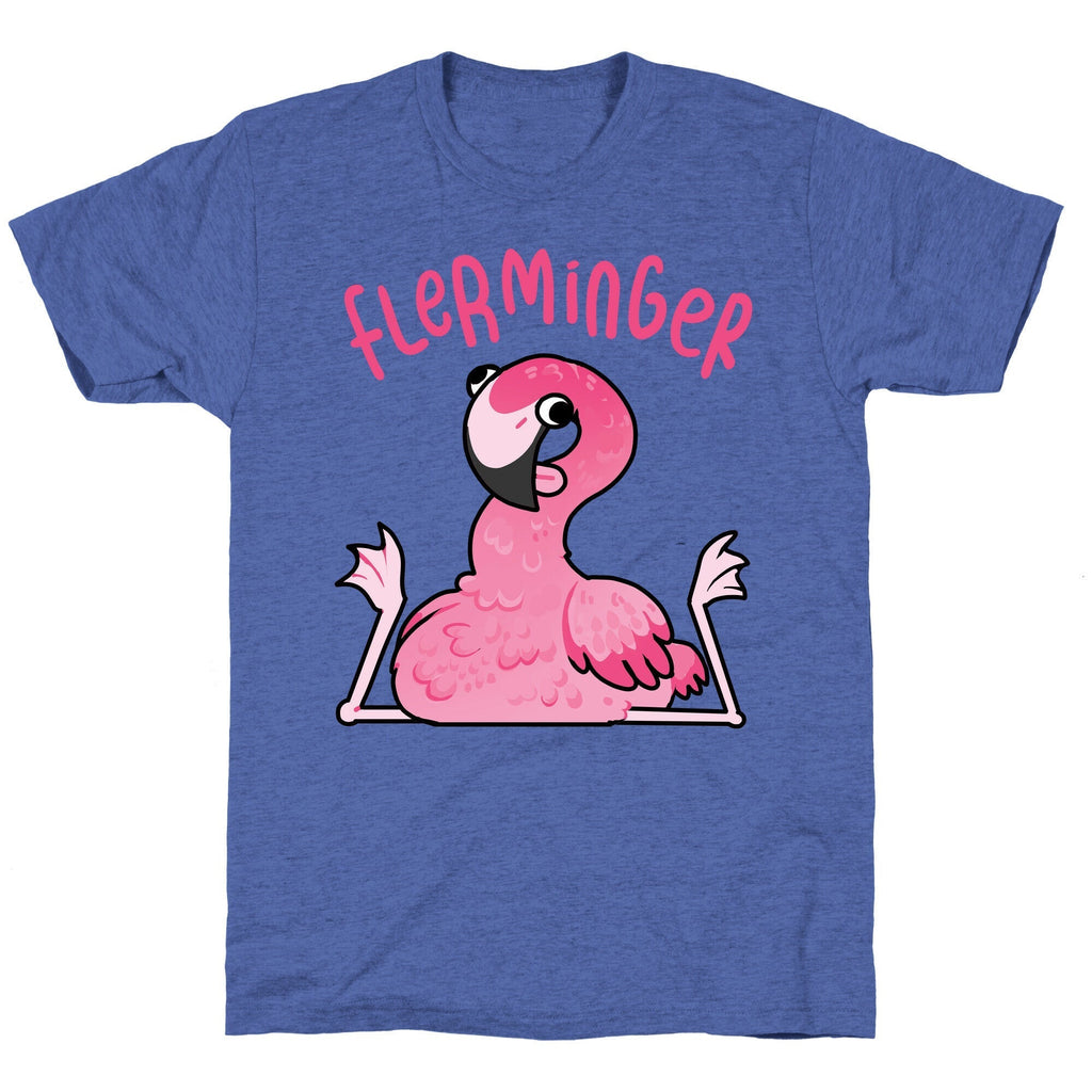 Derpy Flamingo Flerminger Unisex Triblend Tee Hoodie, Sweatshirt | PureTeeCo.com (Image 4)