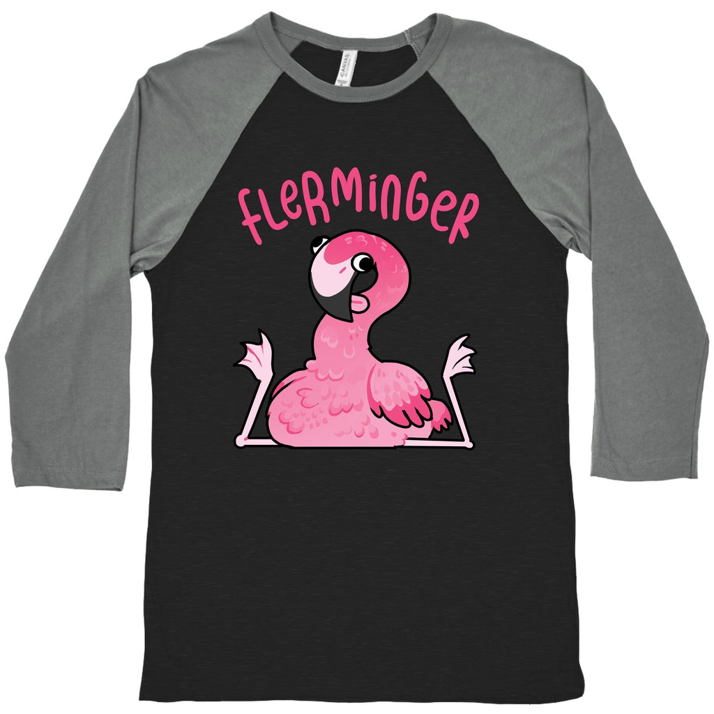 Derpy Flamingo Flerminger Baseball Tee Hoodie, Sweatshirt | PureTeeCo.com (Image 3)