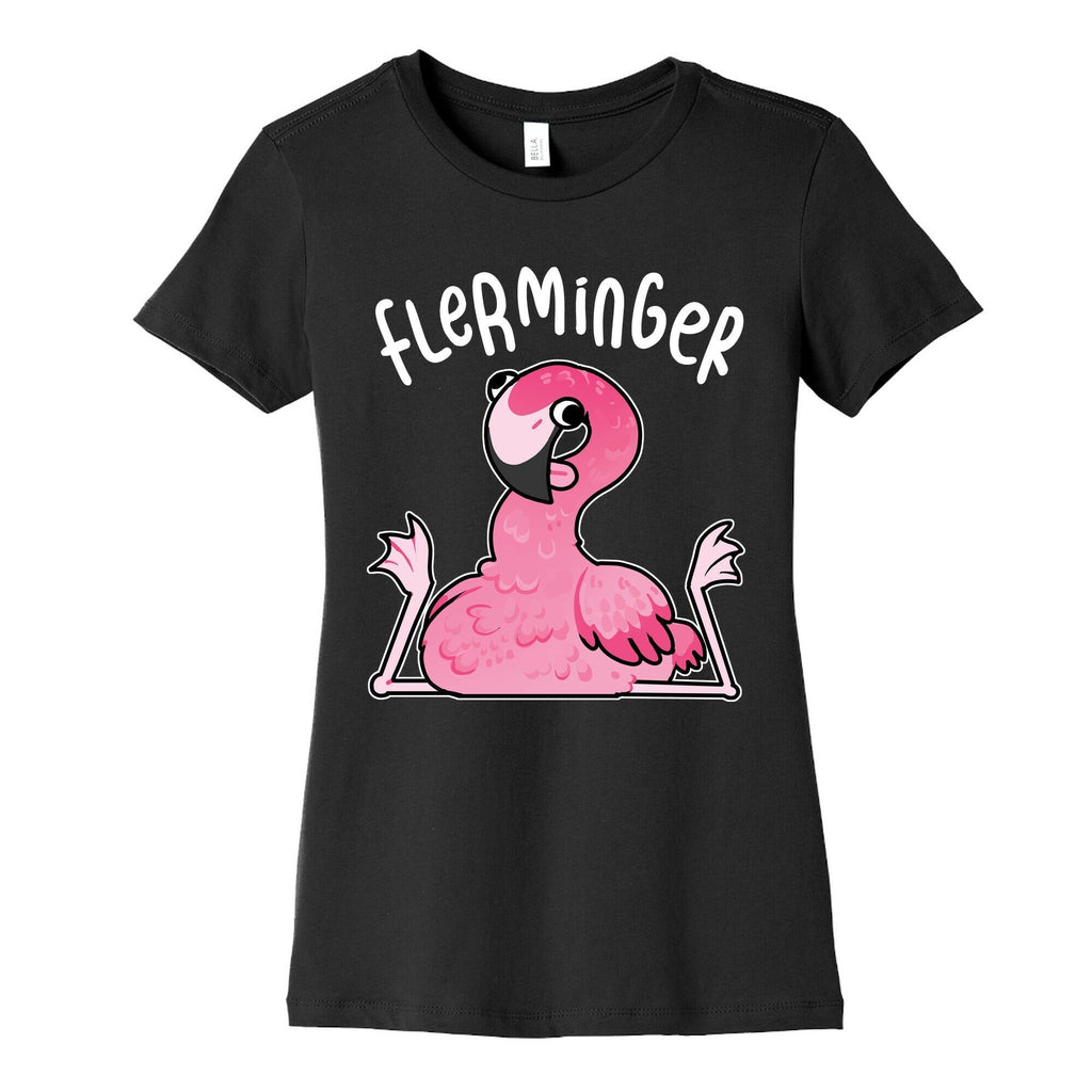 Derpy Flamingo Flerminger Women's Cotton Tee Style001 Hoodie, Sweatshirt | PureTeeCo.com (Image 2)