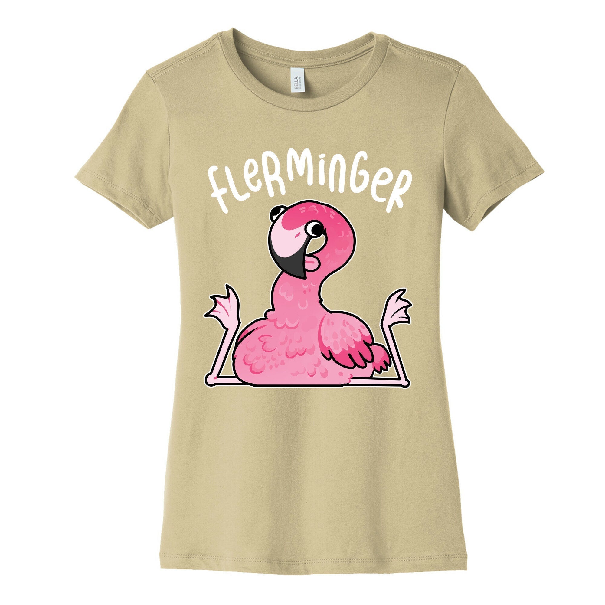 Derpy Flamingo Flerminger Women's Cotton Tee Style001 Hoodie, Sweatshirt | PureTeeCo.com (Image 4)