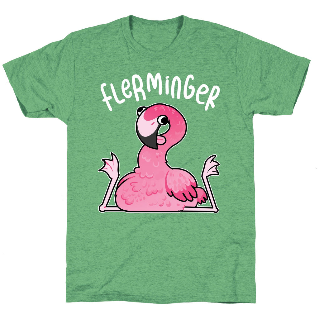 Derpy Flamingo Flerminger Unisex Triblend Tee Style001 Hoodie, Sweatshirt | PureTeeCo.com (Image 2)