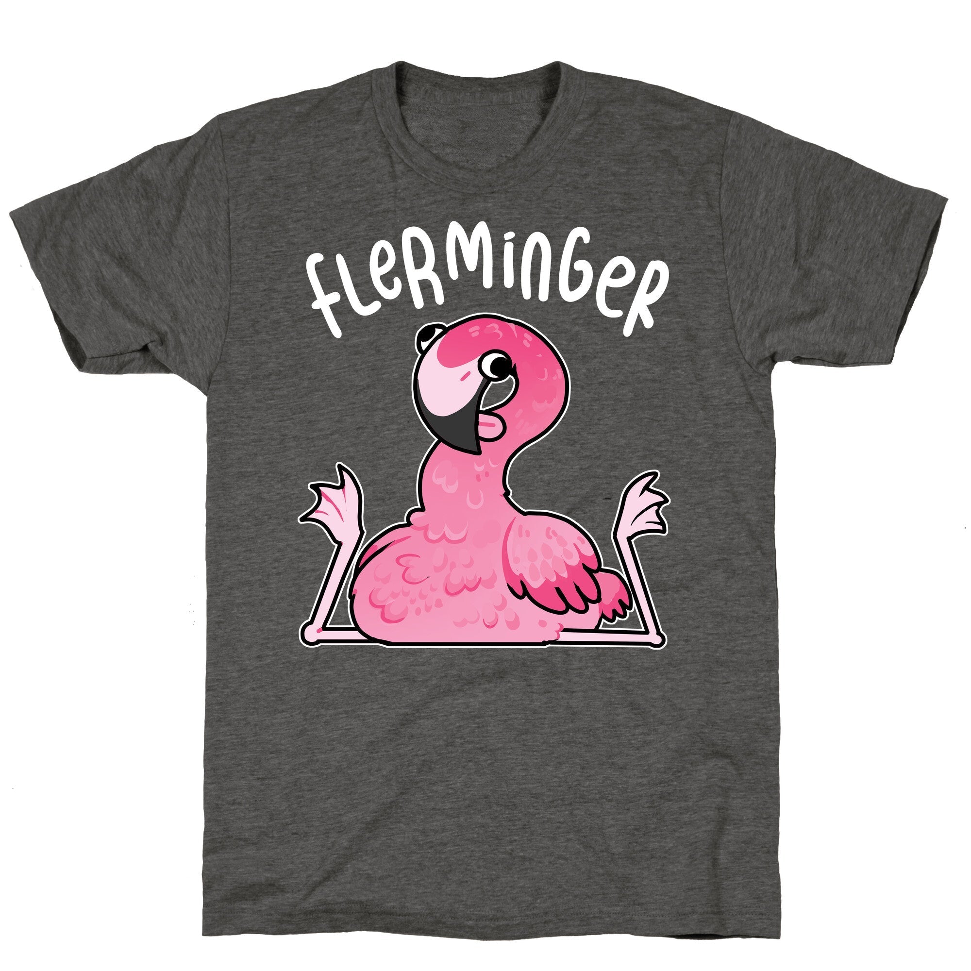 Derpy Flamingo Flerminger Unisex Triblend Tee Style001 Hoodie, Sweatshirt | PureTeeCo.com (Image 3)