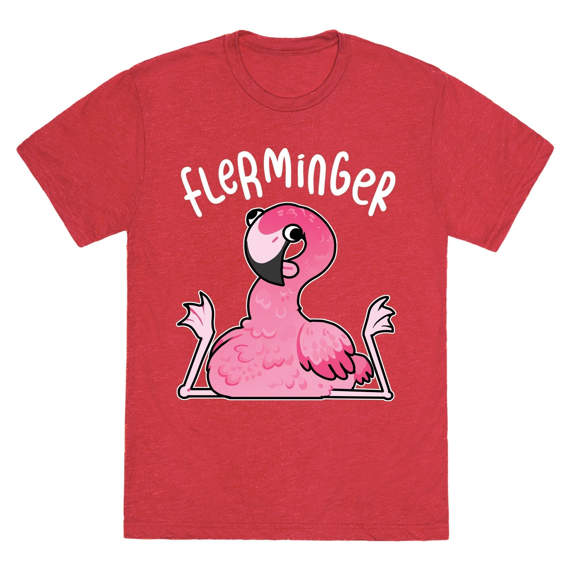 Derpy Flamingo Flerminger Unisex Triblend Tee Style001 Hoodie, Sweatshirt | PureTeeCo.com (Image 4)