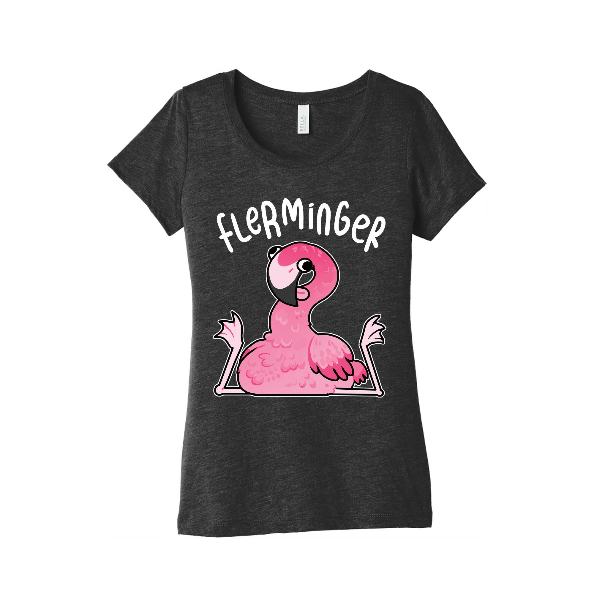 Derpy Flamingo Flerminger Women's Triblend Tee Hoodie, Sweatshirt | PureTeeCo.com (Image 2)