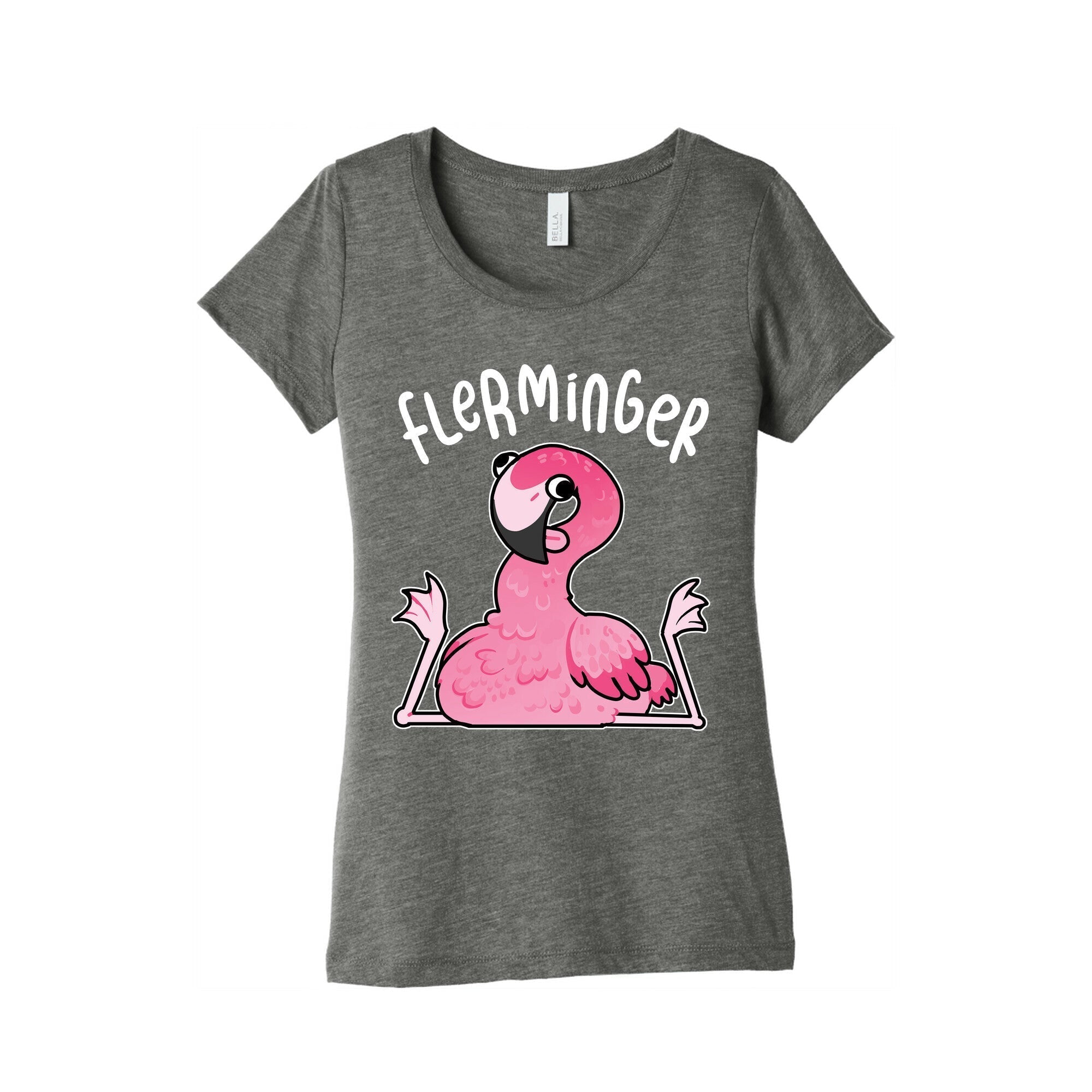 Derpy Flamingo Flerminger Women's Triblend Tee Hoodie, Sweatshirt | PureTeeCo.com (Image 1)